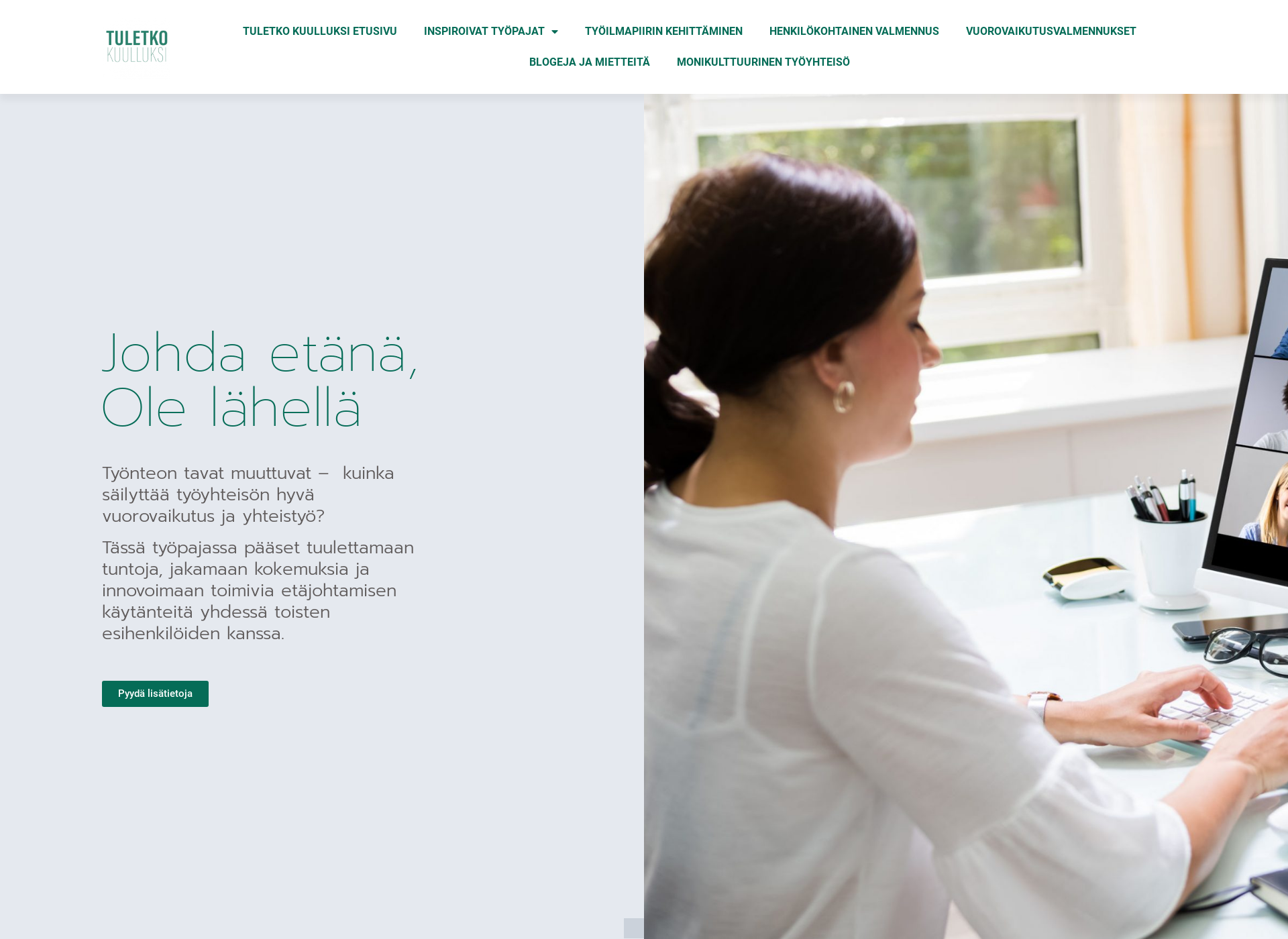 Screenshot for johdaetanaolelahella.fi