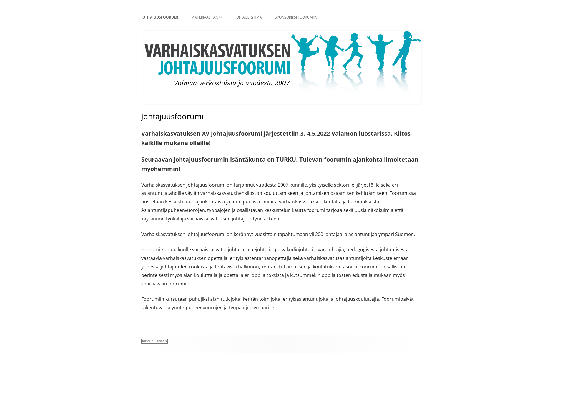 Skärmdump för johtajuusfoorumi.fi