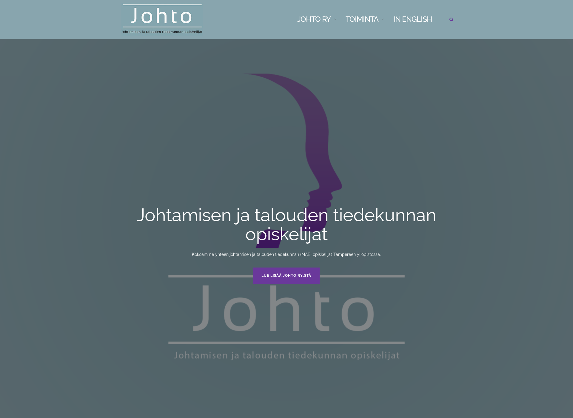 Skärmdump för johtory.fi
