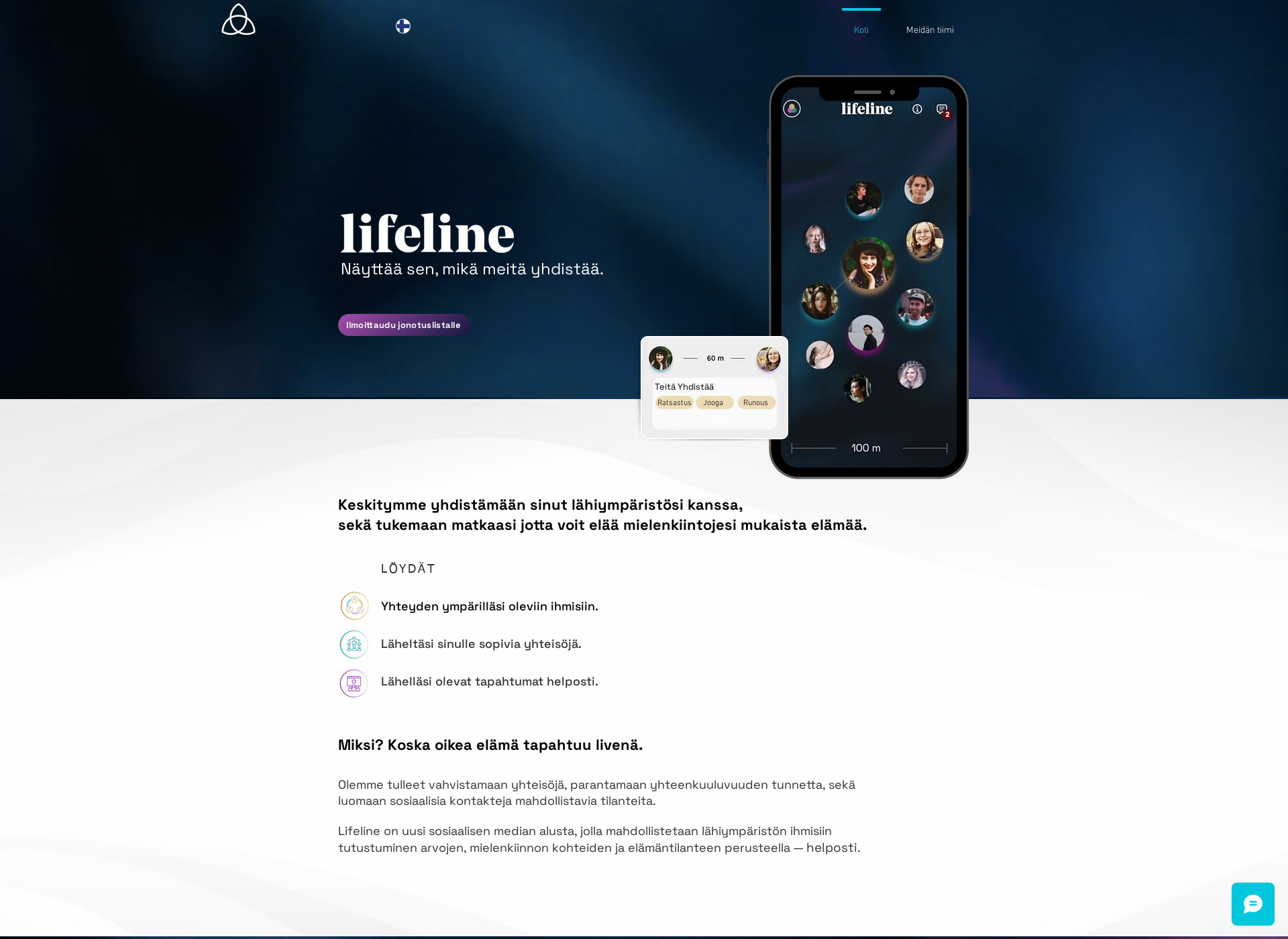 Screenshot for joinlifeline.fi