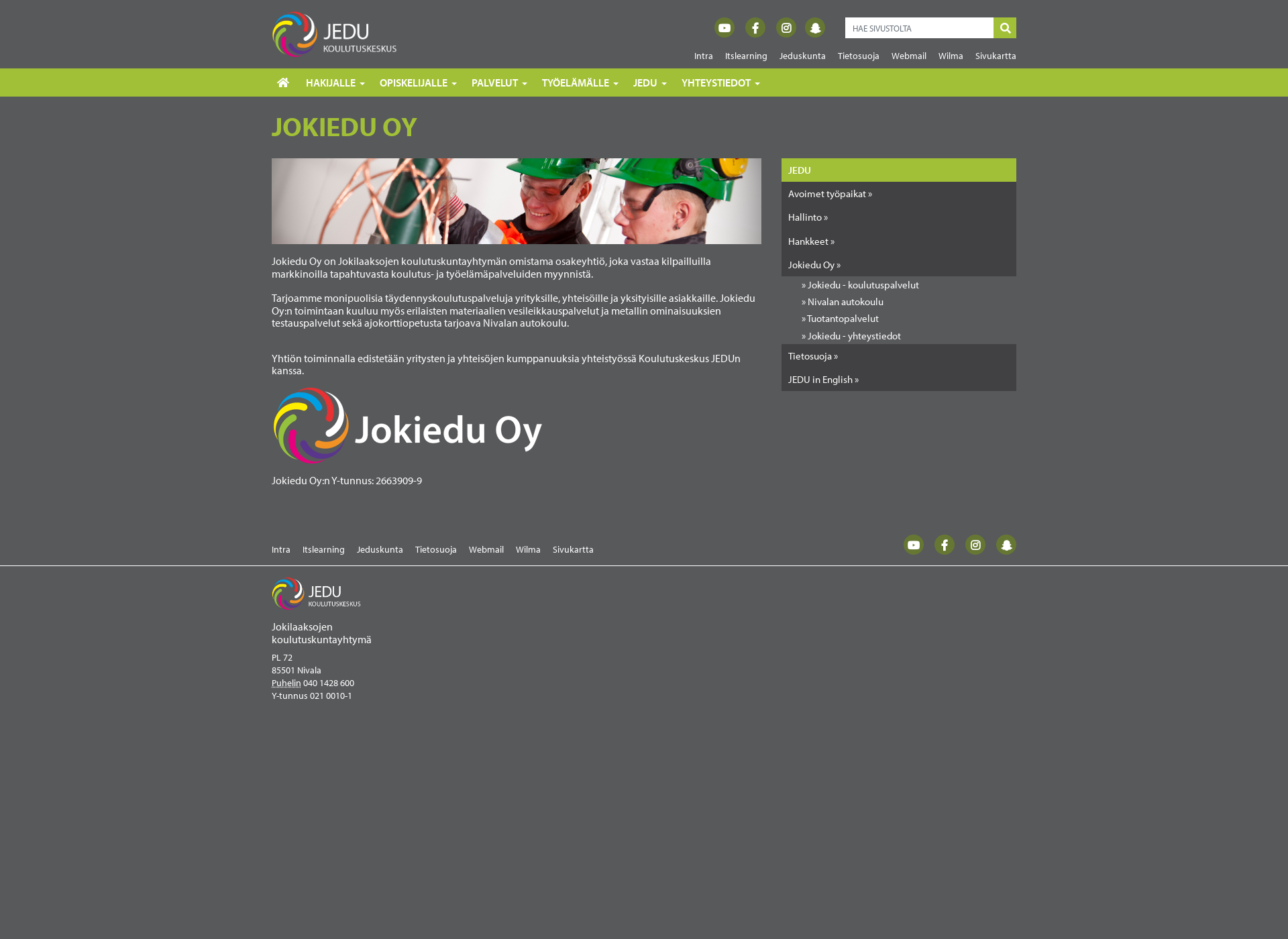 Skärmdump för jokiedu.fi