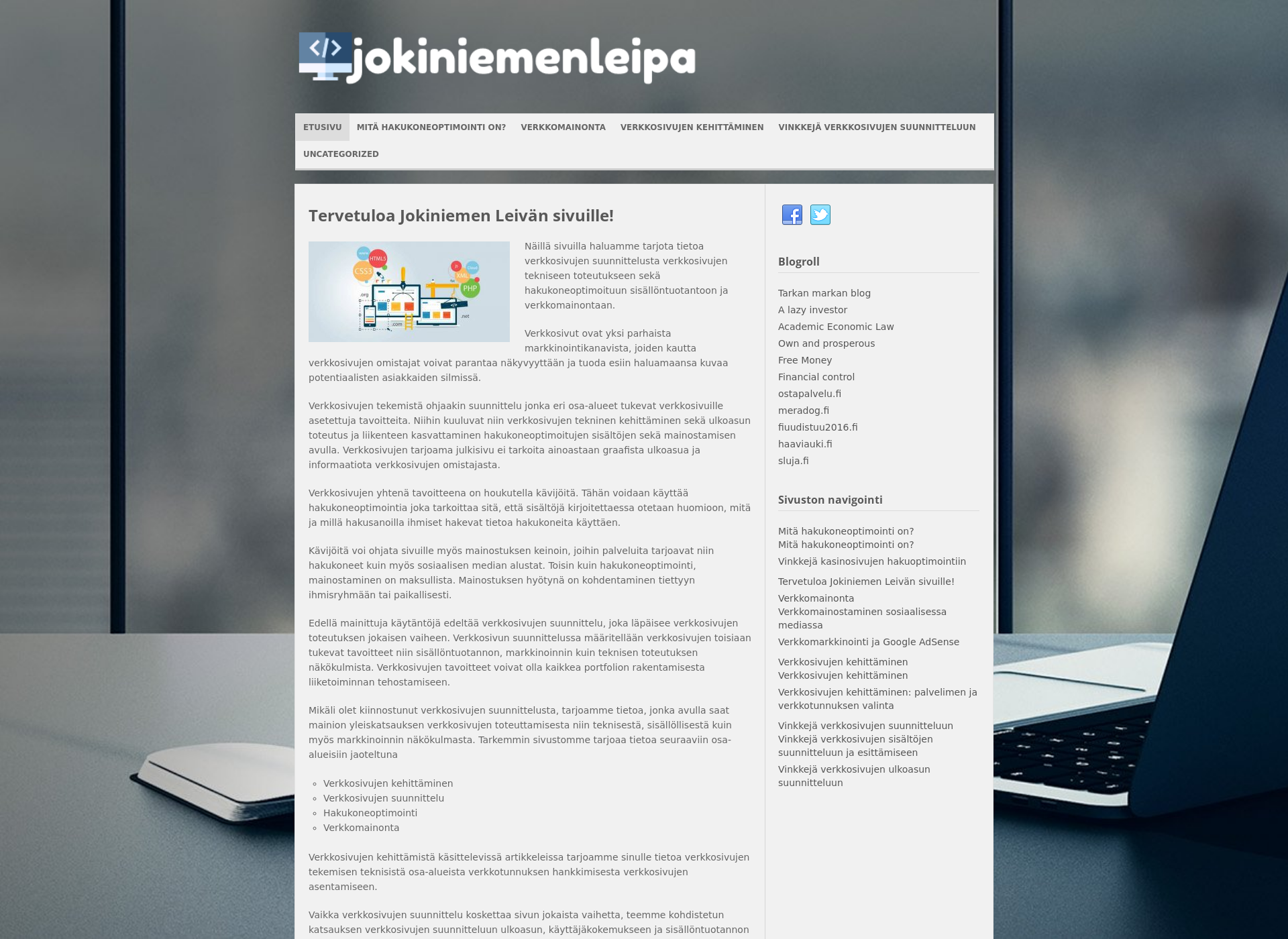 Skärmdump för jokiniemenleipa.fi
