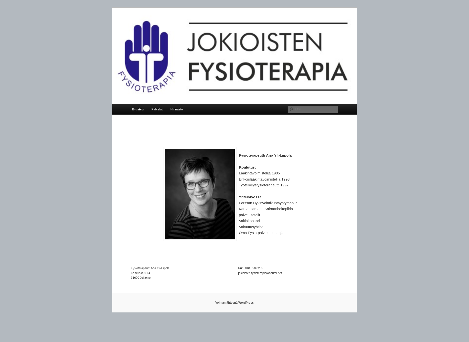 Skärmdump för jokioistenfysioterapia.fi