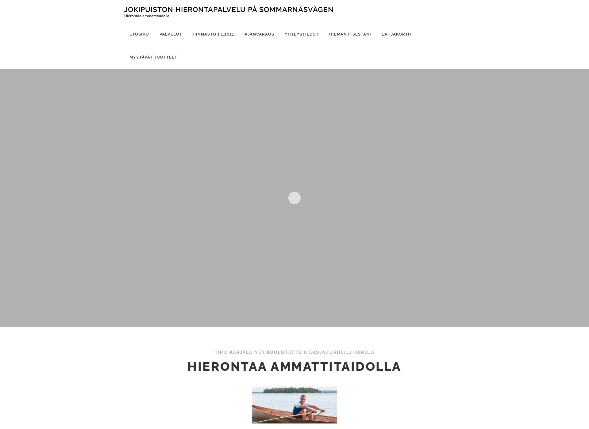 Skärmdump för jokipuistonhierontapalvelu.fi