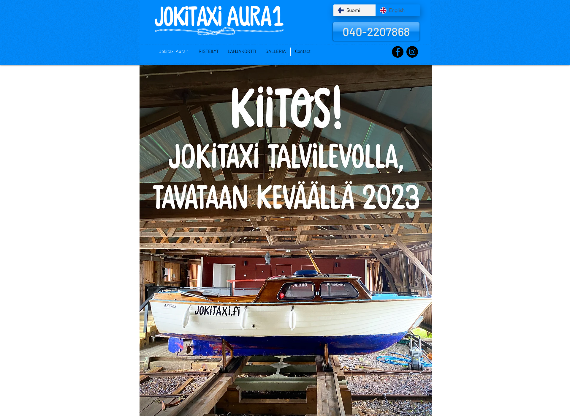 Skärmdump för jokitaxi.fi