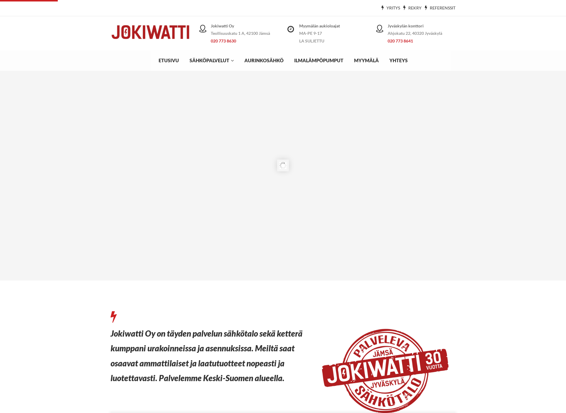 Skärmdump för jokiwatti.fi