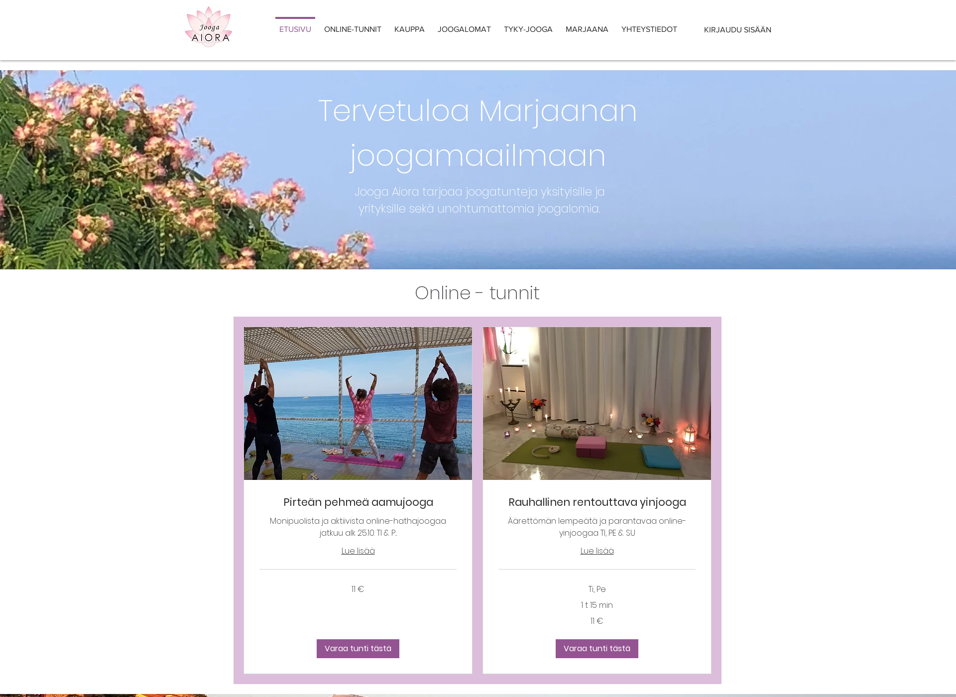 Screenshot for joogaaiora.fi