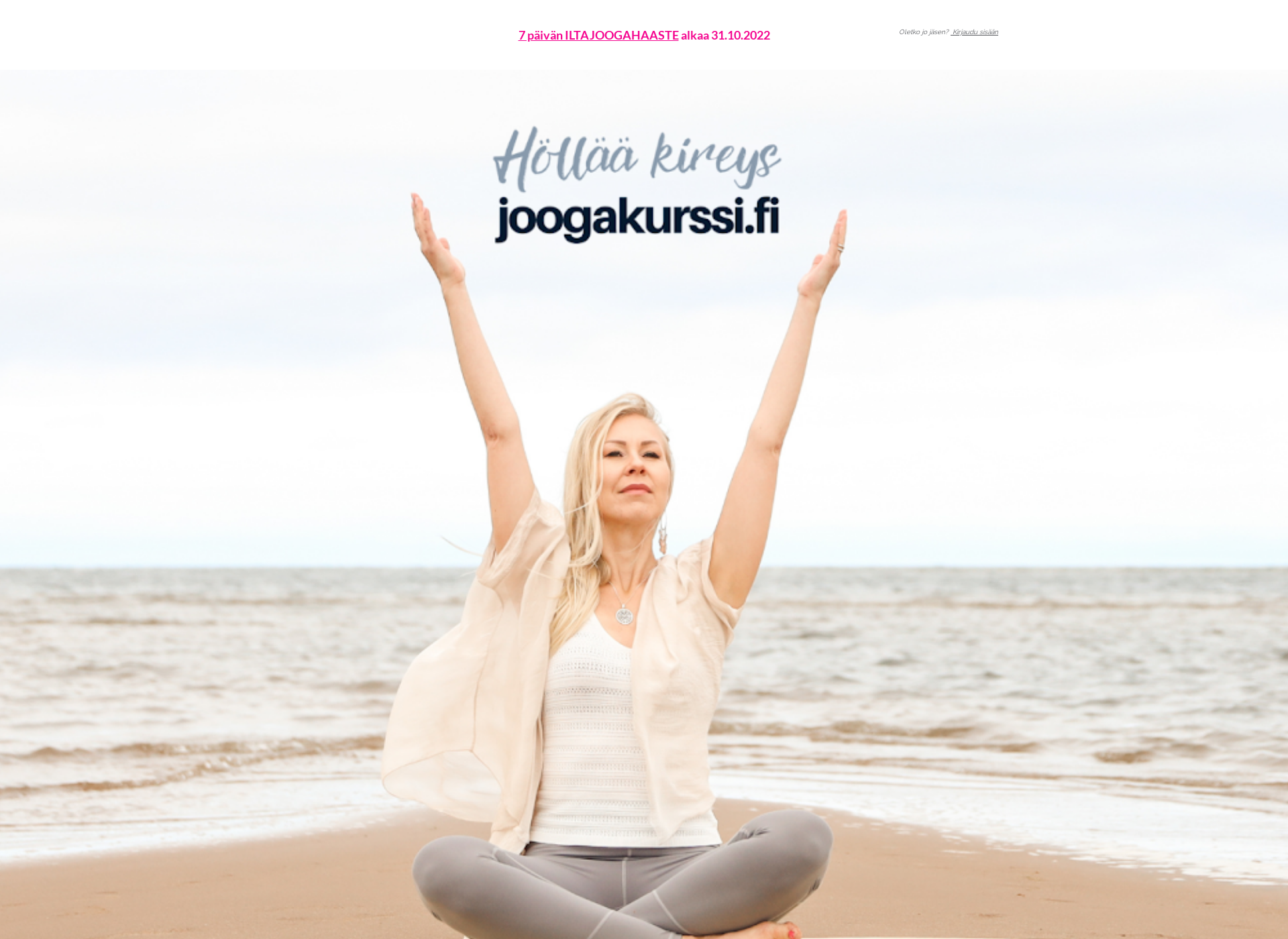 Skärmdump för joogakurssi.fi