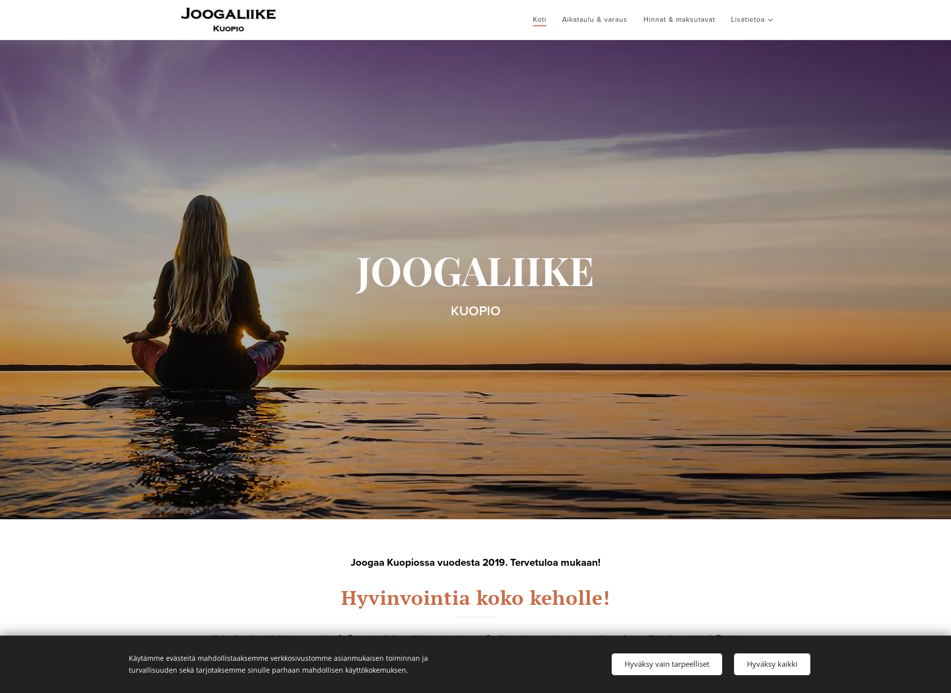 Skärmdump för joogaliike.fi