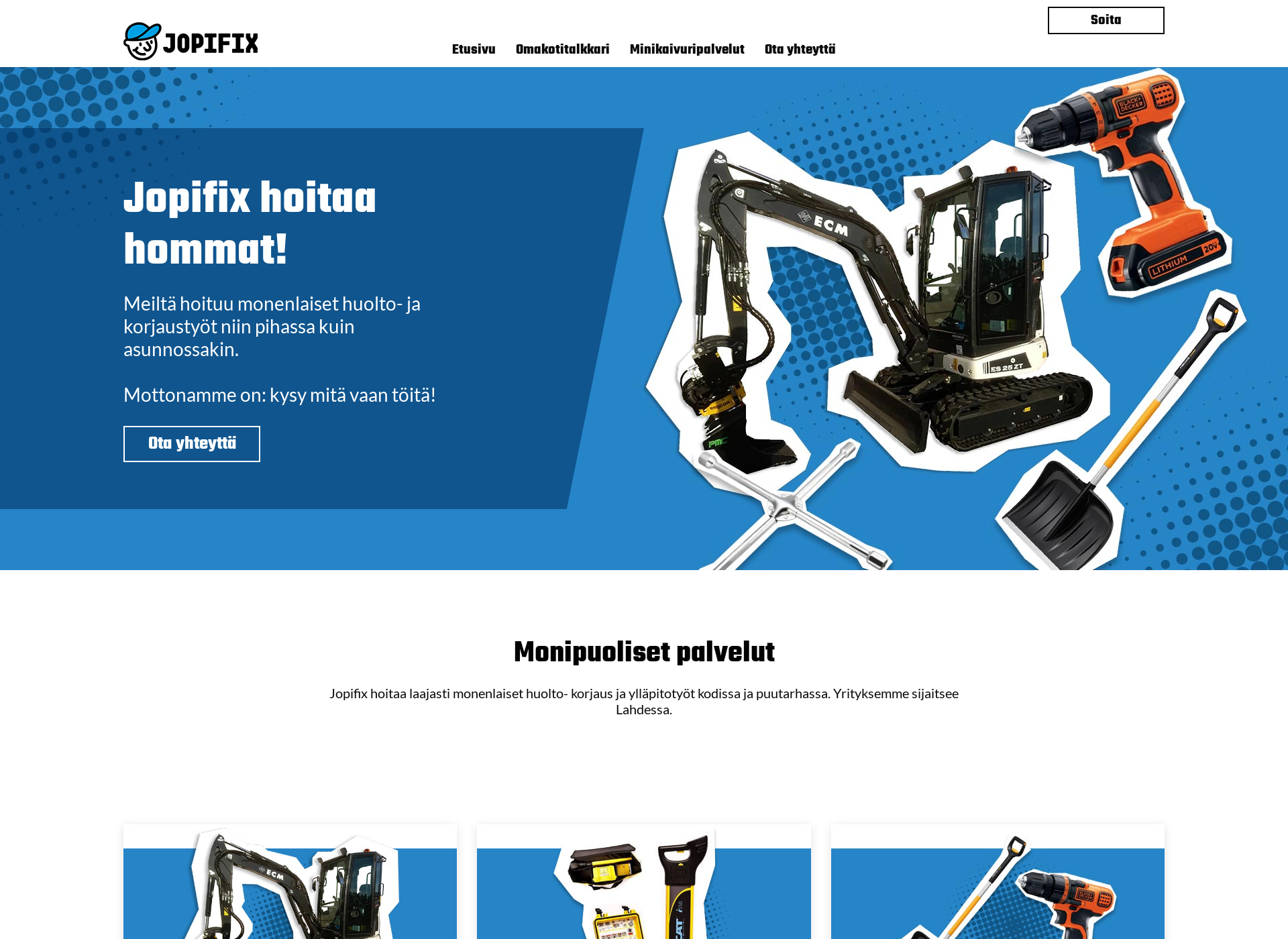 Skärmdump för jopifix.fi