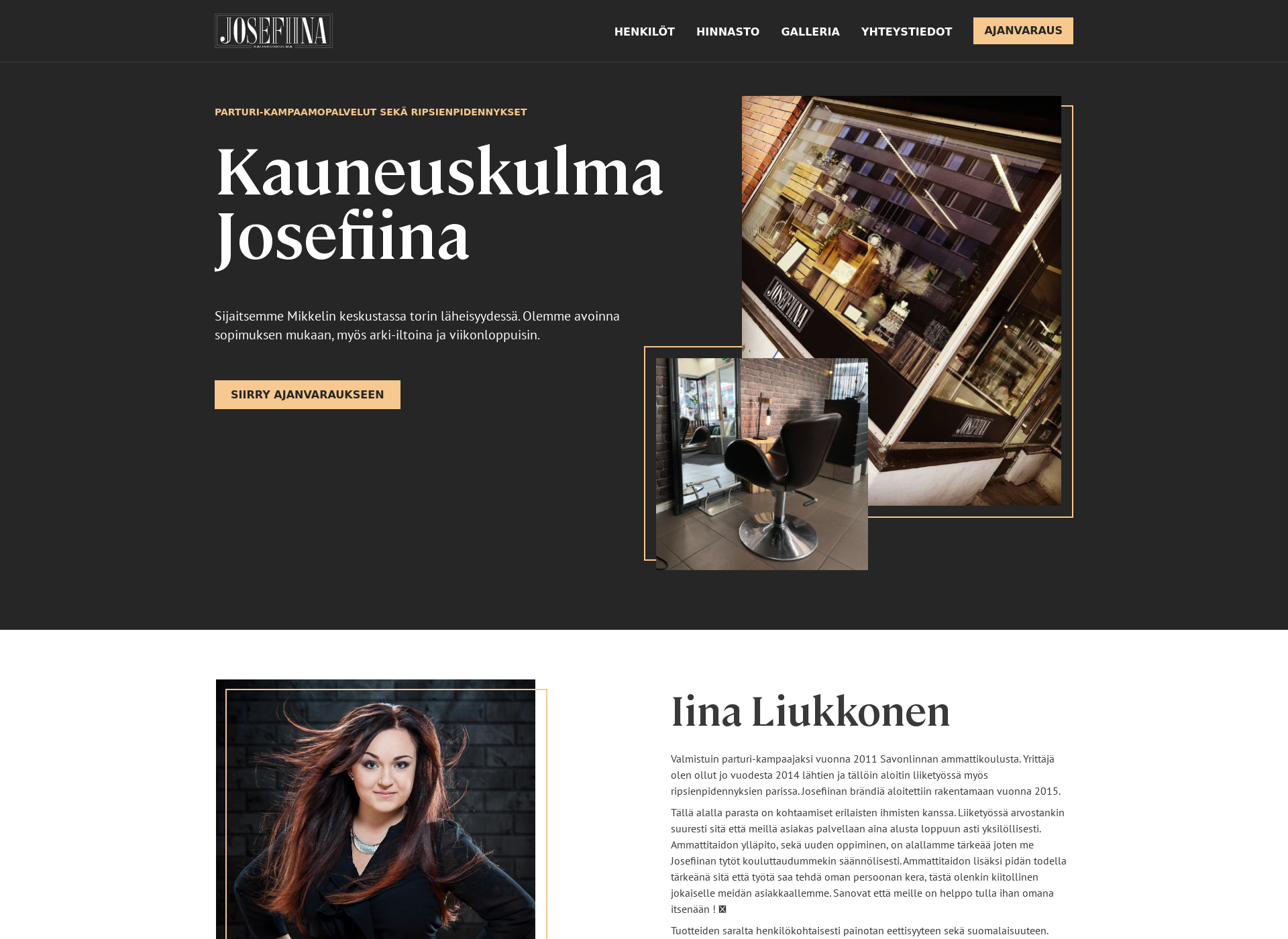 Screenshot for josefiinamikkeli.fi