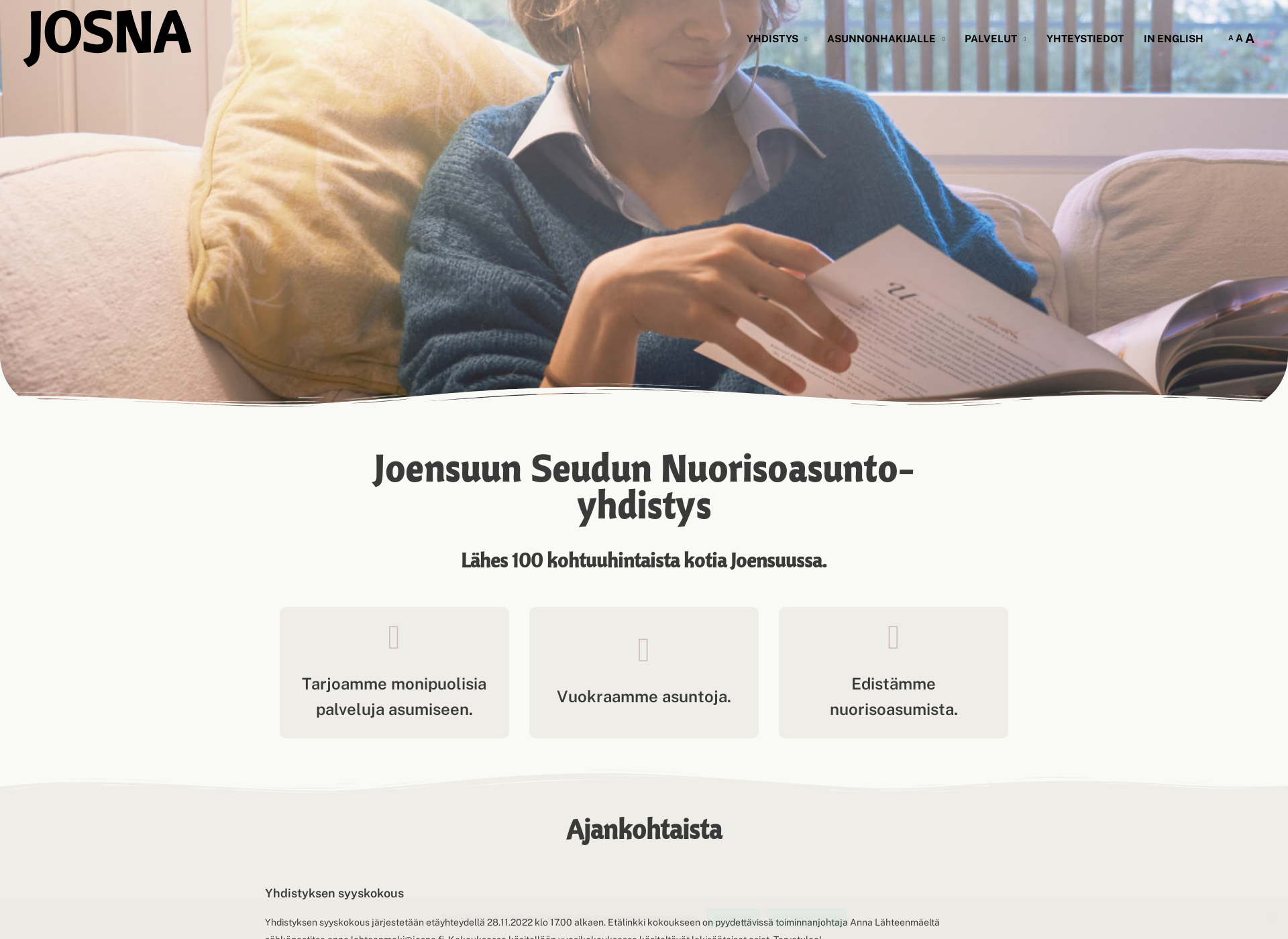 Skärmdump för josna.fi