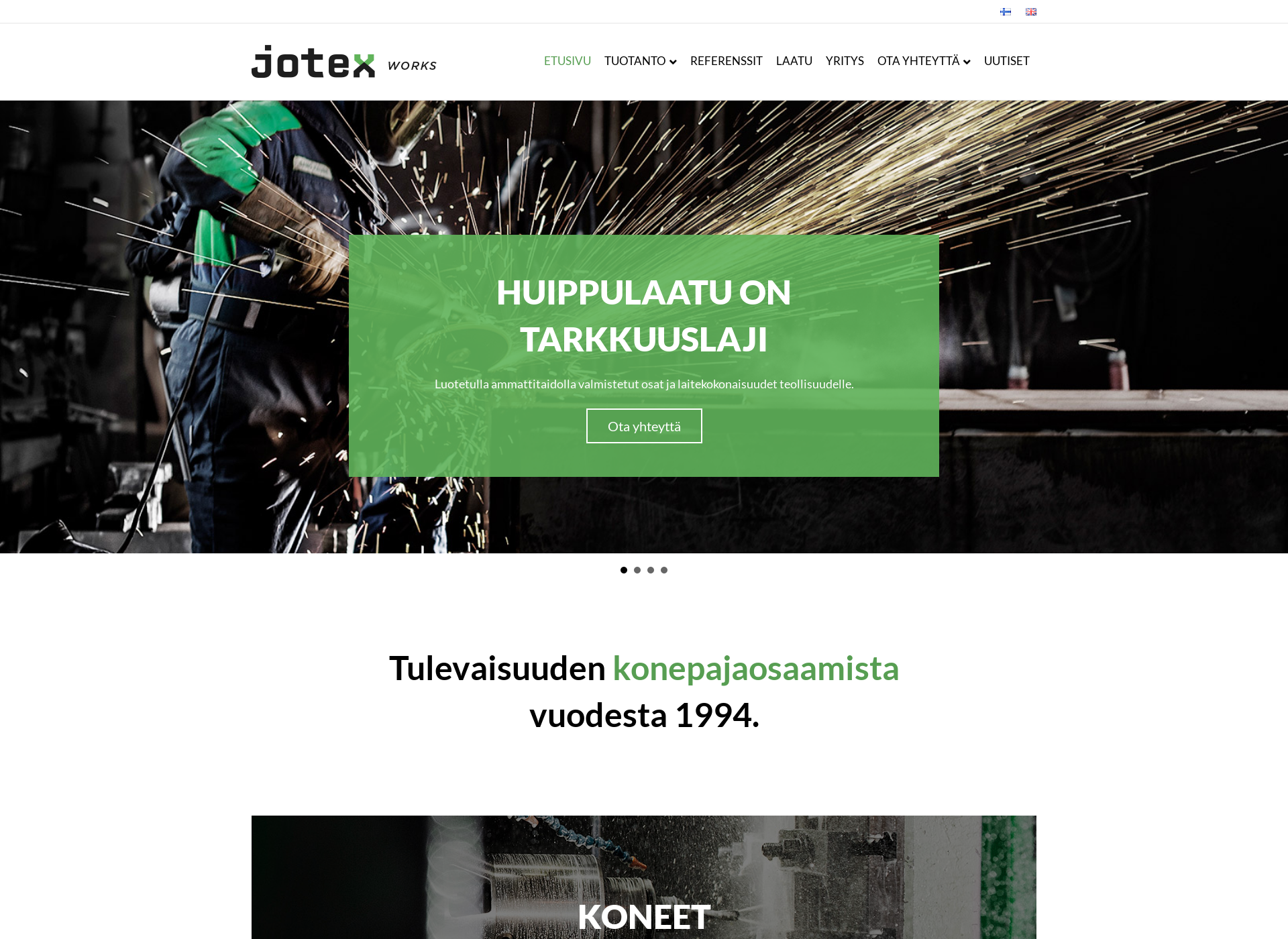 Skärmdump för jotexworks.fi