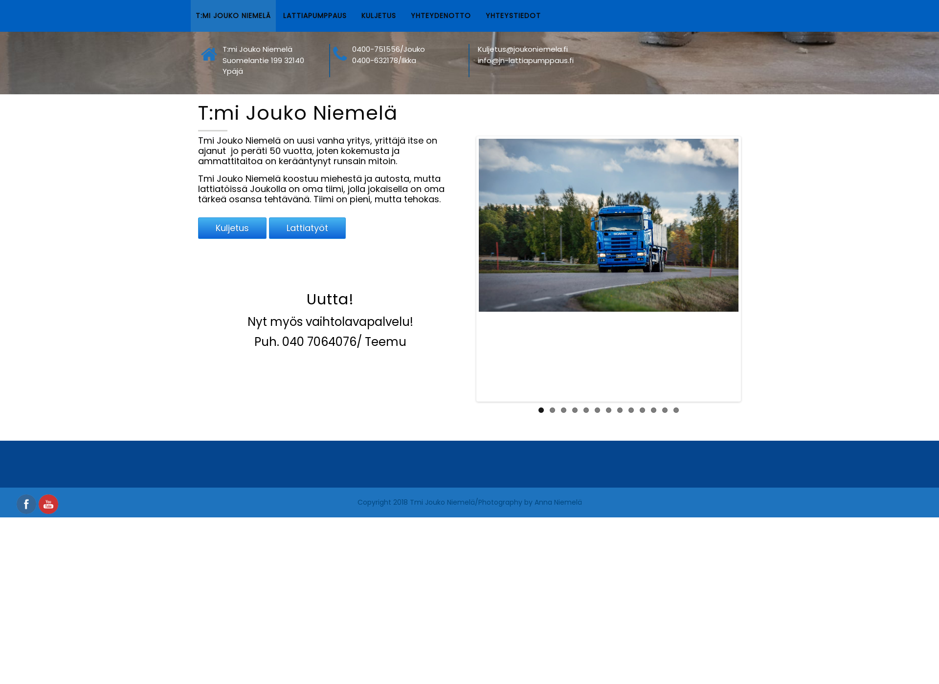 Skärmdump för joukoniemela.fi