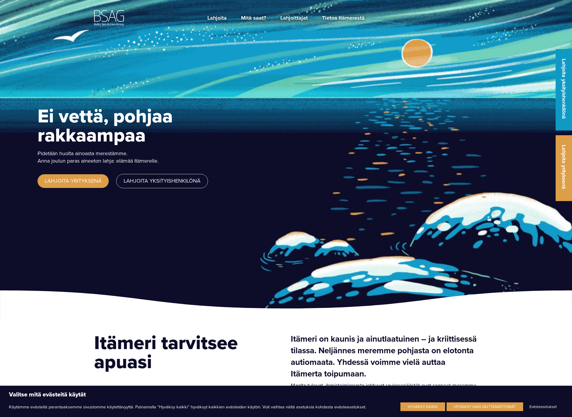 Screenshot for joululahjaitämerelle.fi