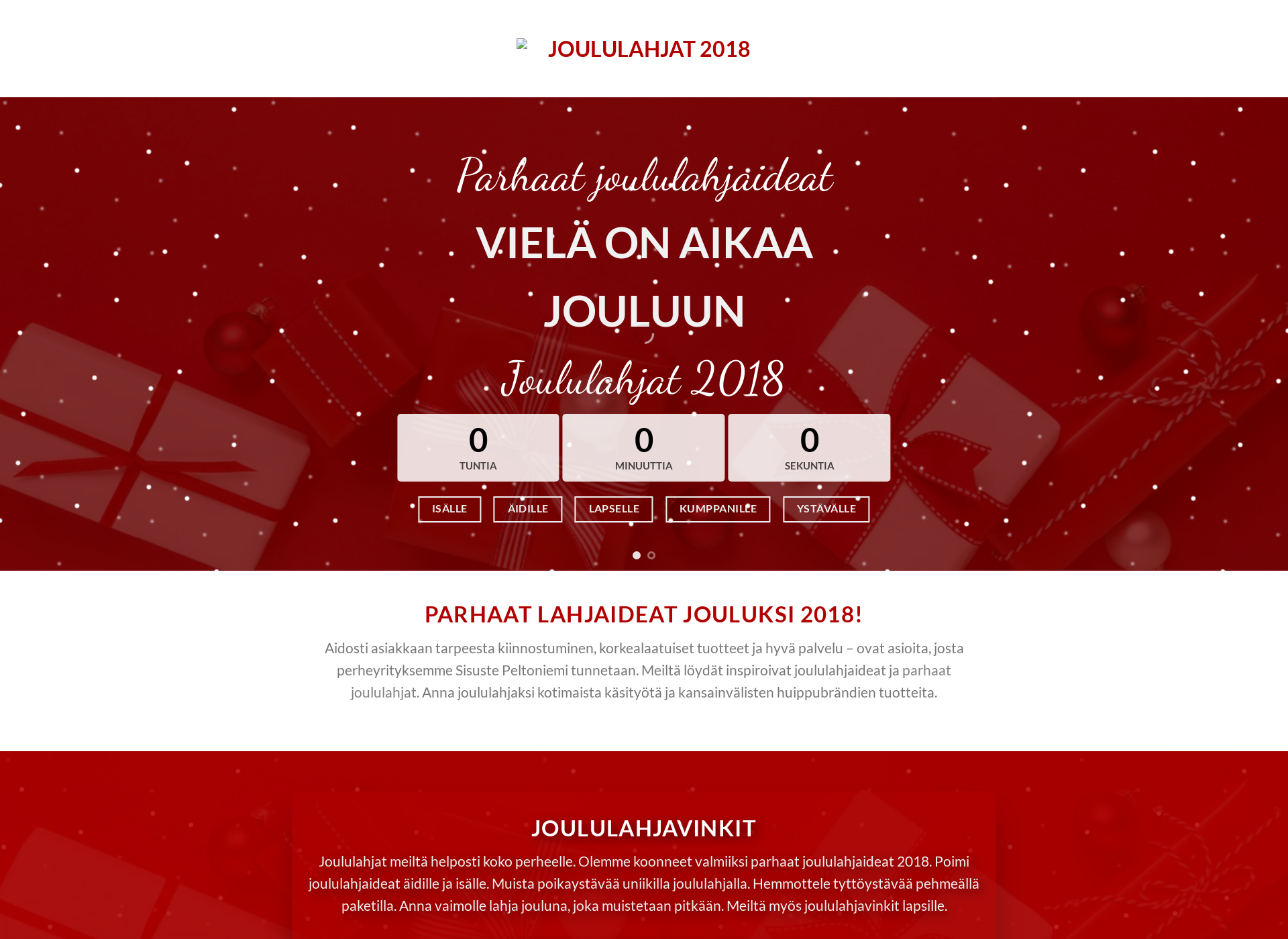 Skärmdump för joululahjat2019.fi