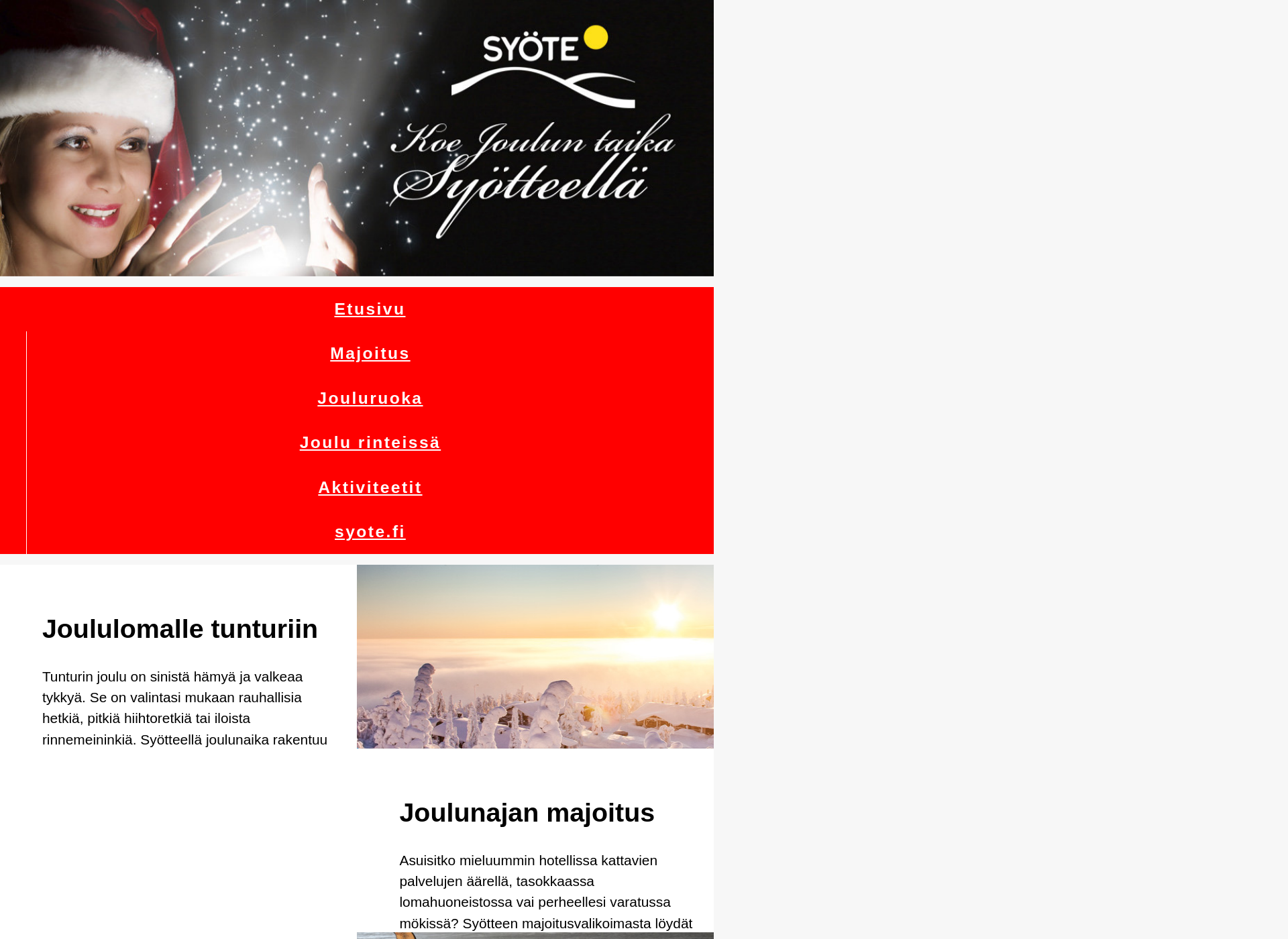 Skärmdump för joululoma.fi