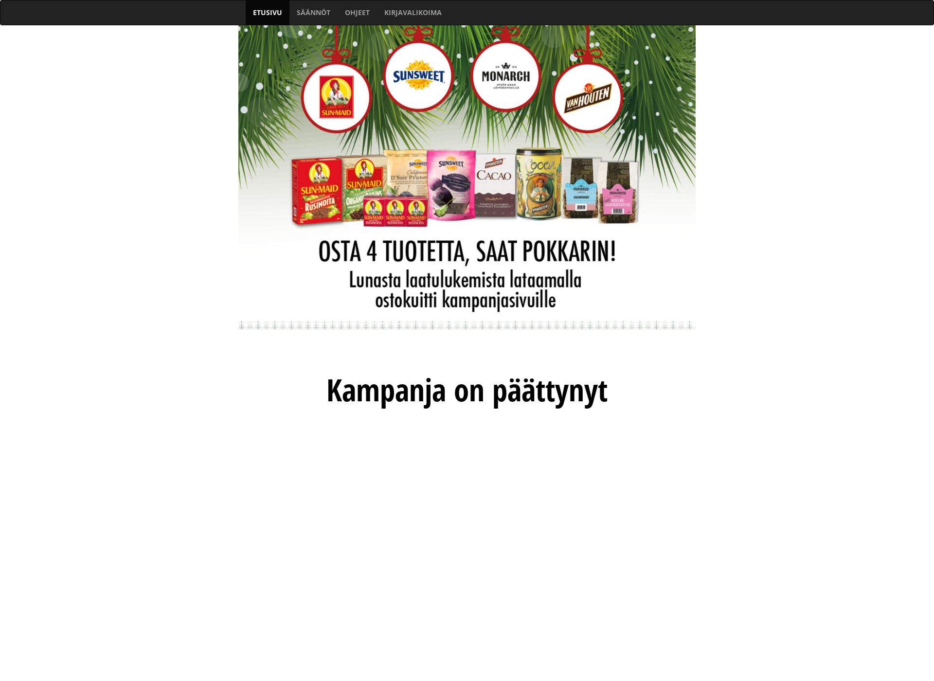 Skärmdump för joulupokkari.fi