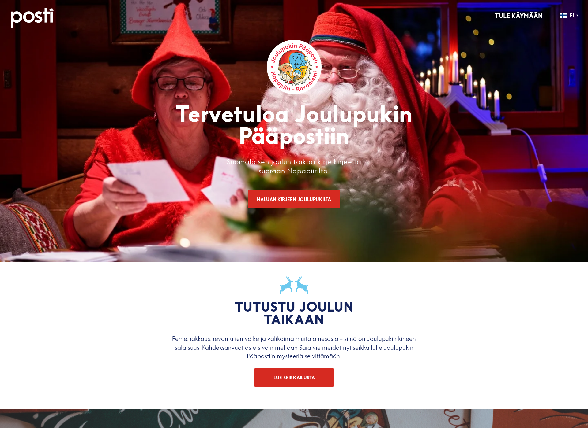Screenshot for joulupukinpaaposti.fi
