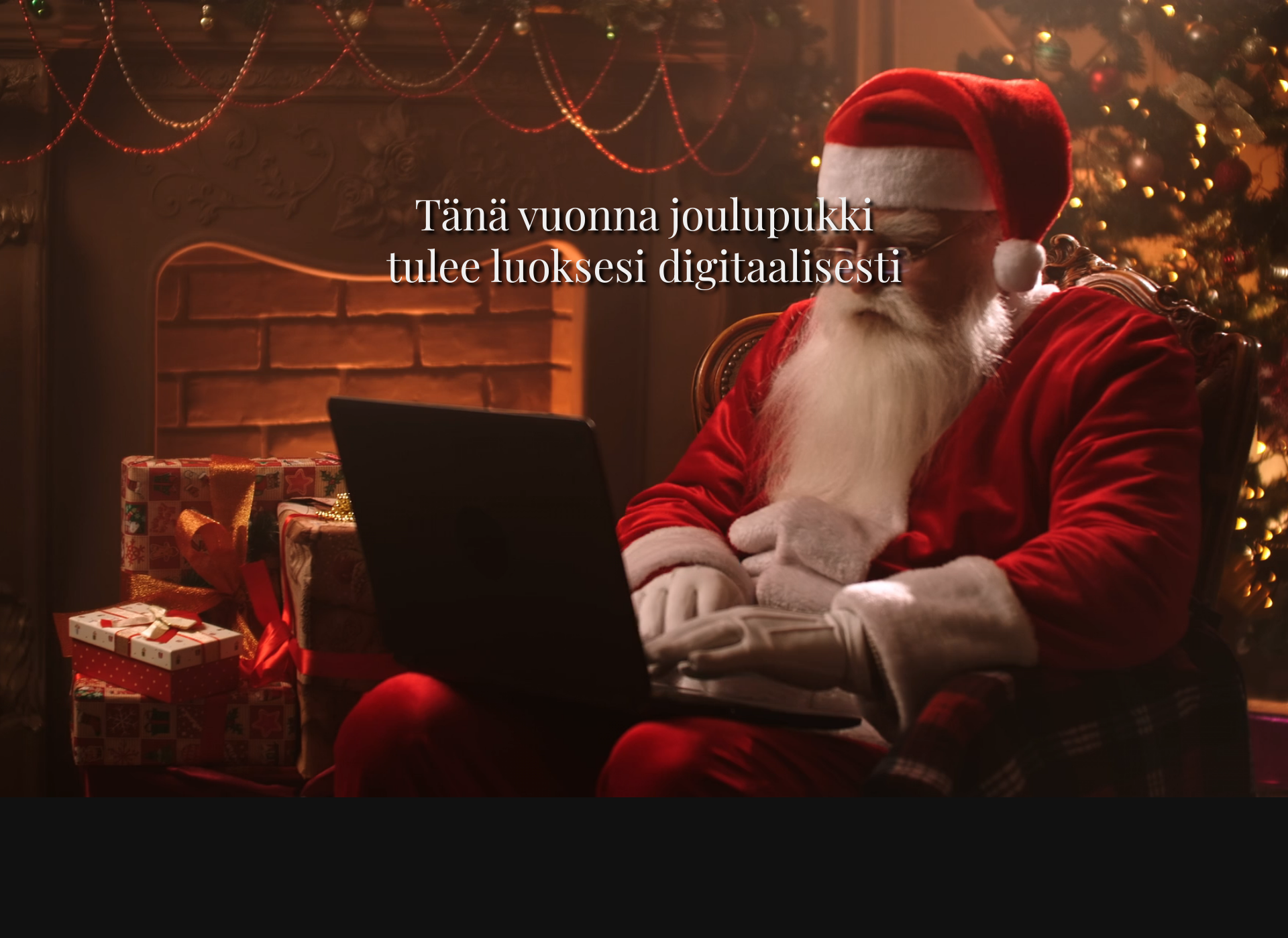 Skärmdump för joulupukinvideotervehdys.fi