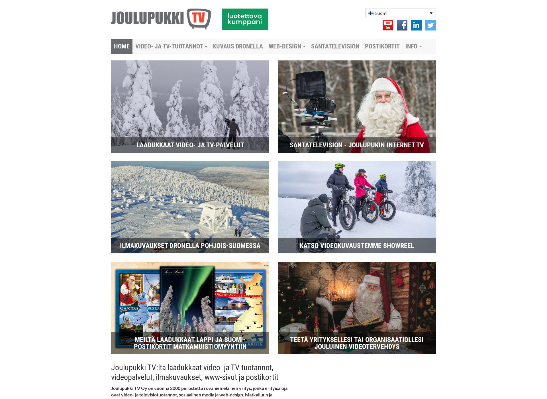 Screenshot for joulupukkitv.fi