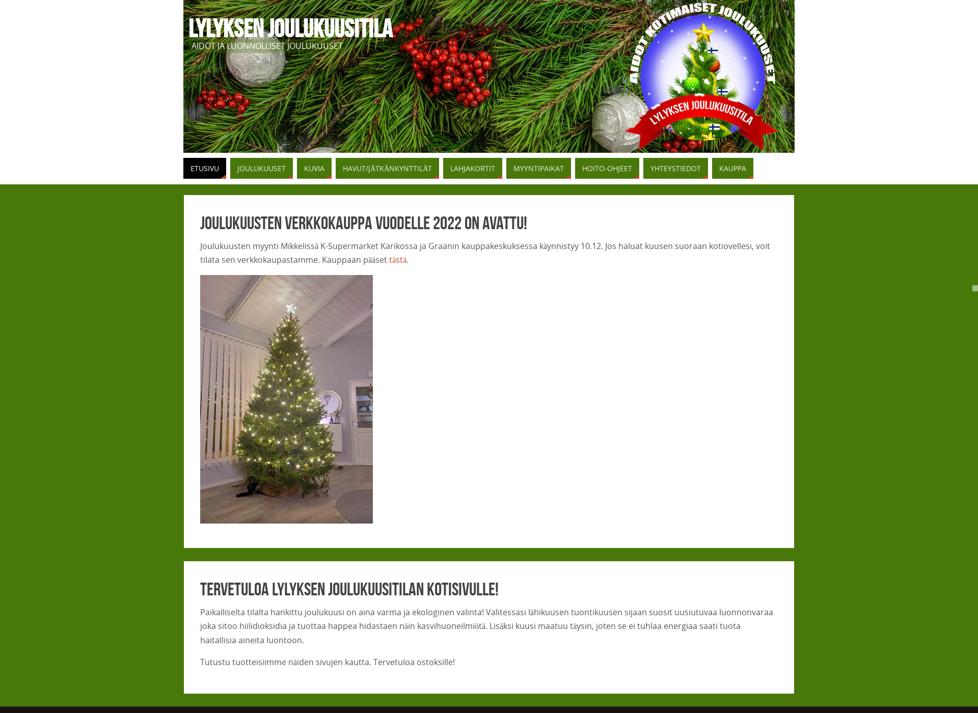 Screenshot for joulupuukauppa.fi