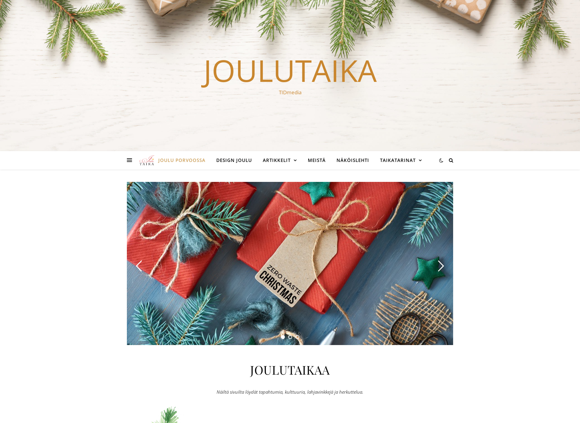 Skärmdump för joulutaika.fi