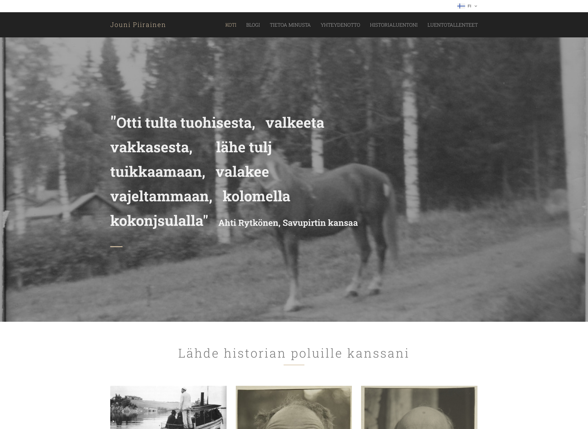 Skärmdump för jounipiirainen.fi