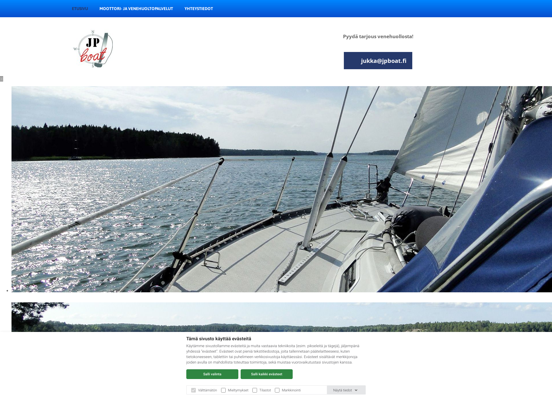 Skärmdump för jpboat.fi