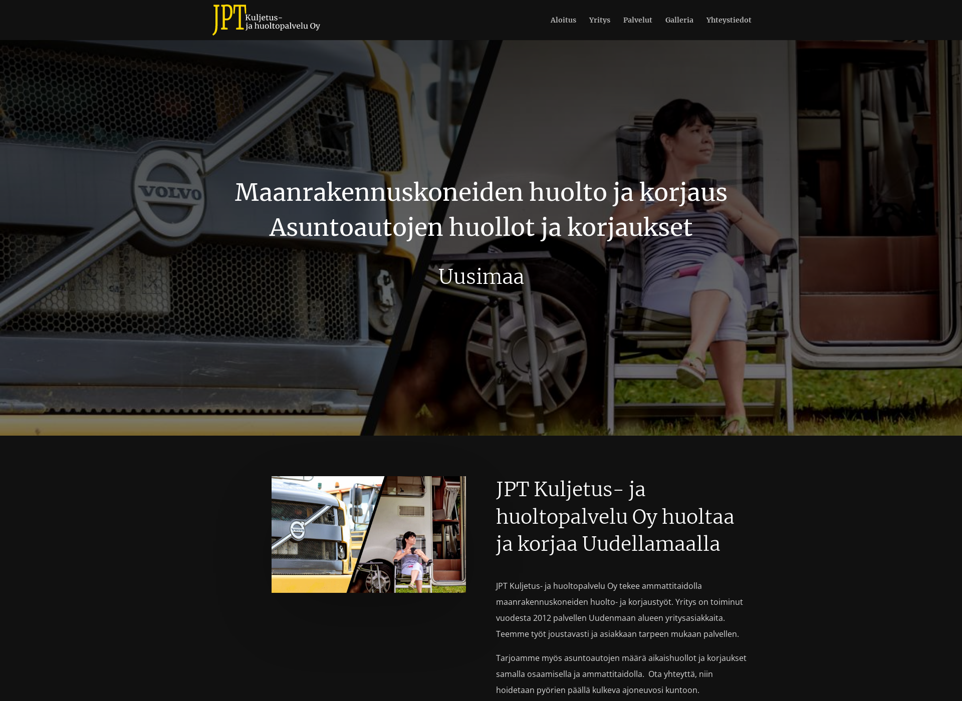 Skärmdump för jpthuoltopalvelu.fi