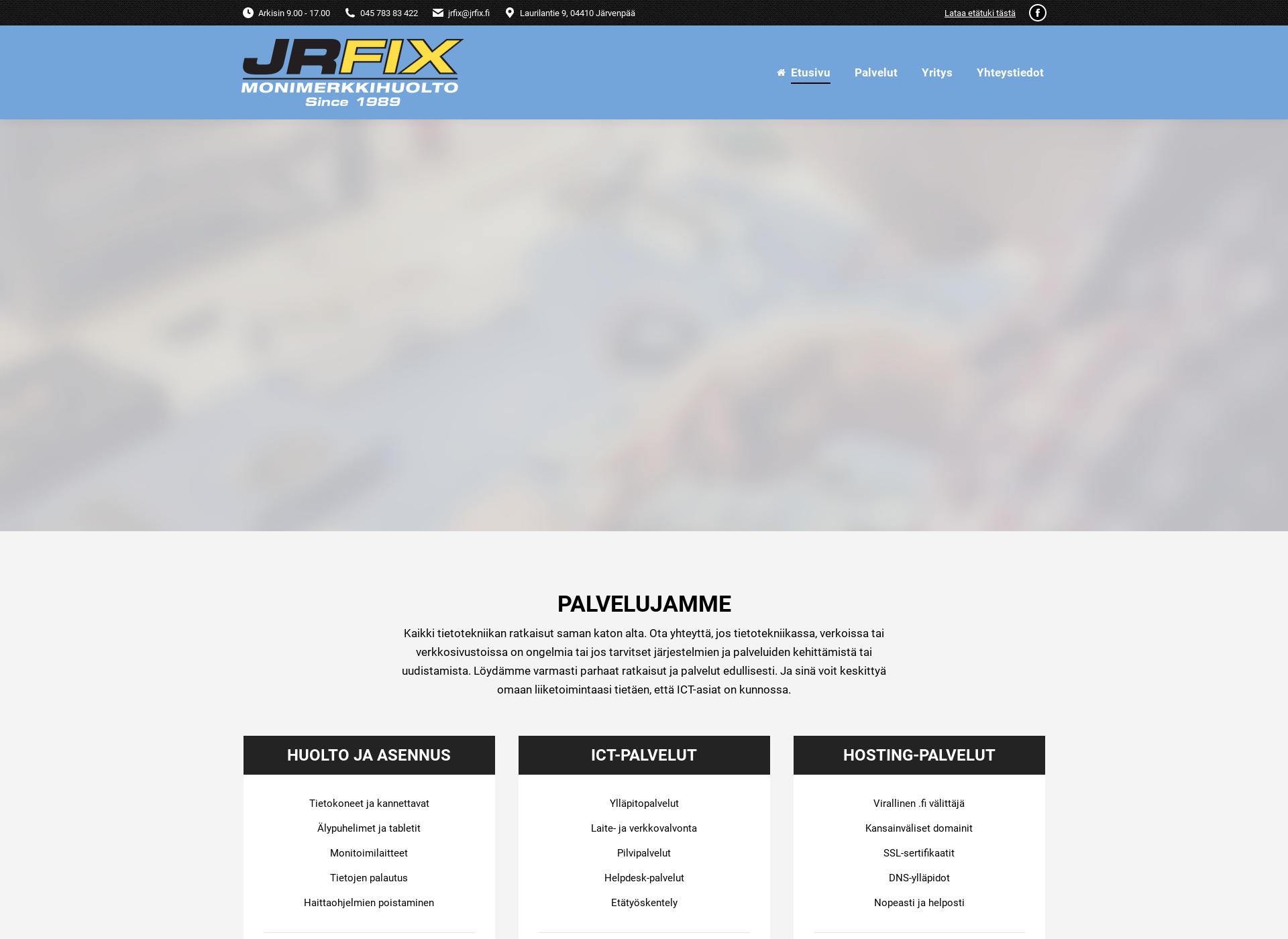 Screenshot for jrfix.fi