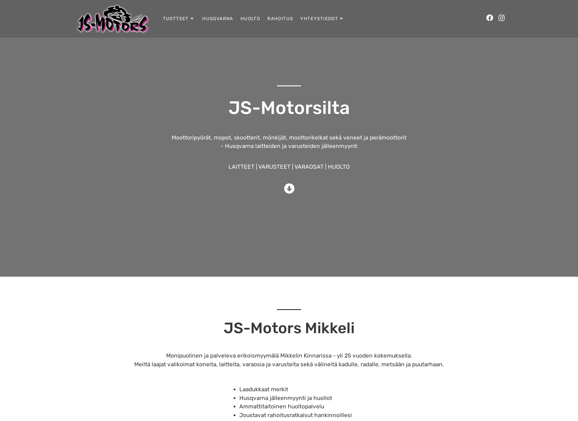 Skärmdump för js-motors.fi