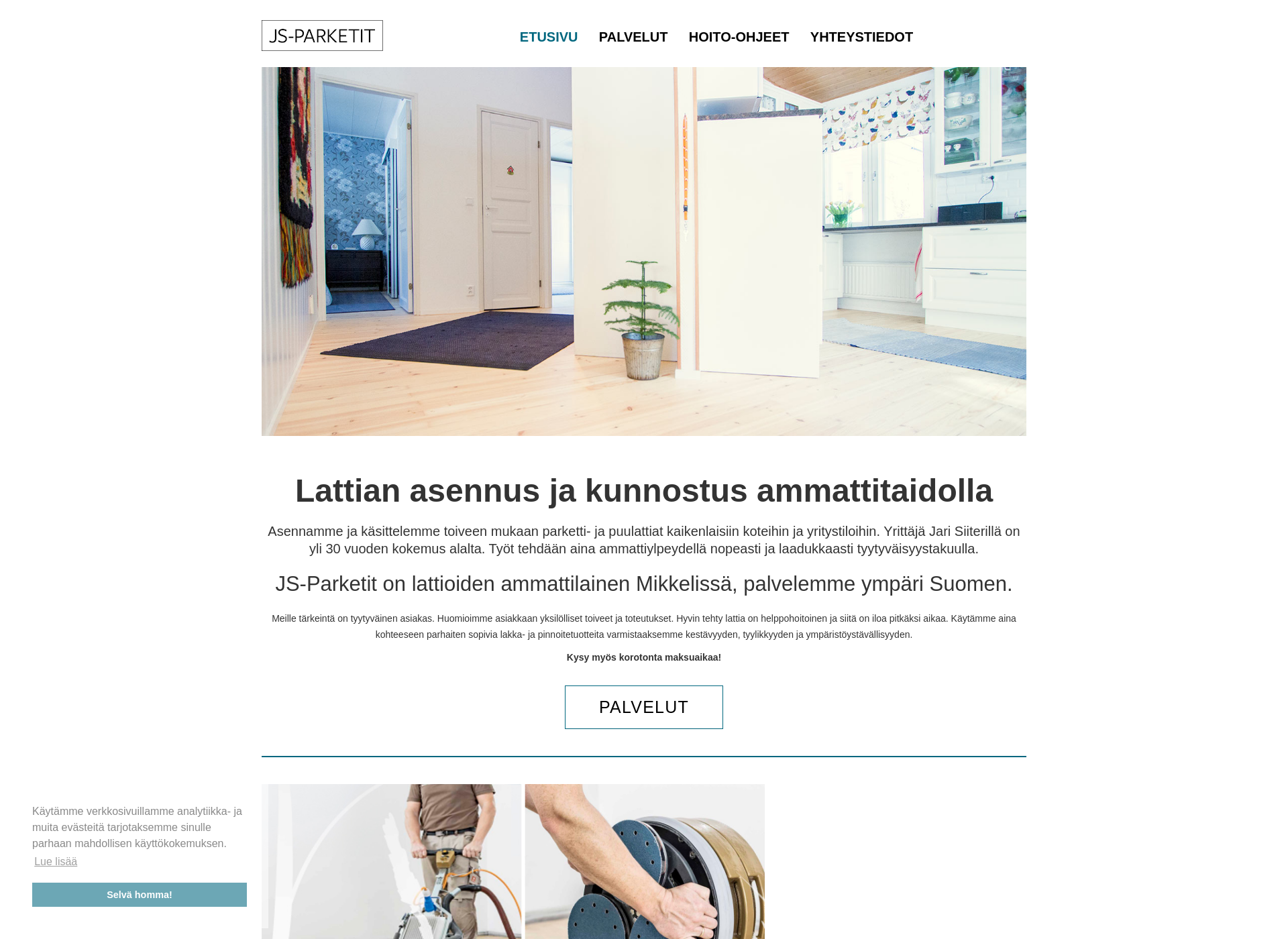 Skärmdump för js-parketit.fi