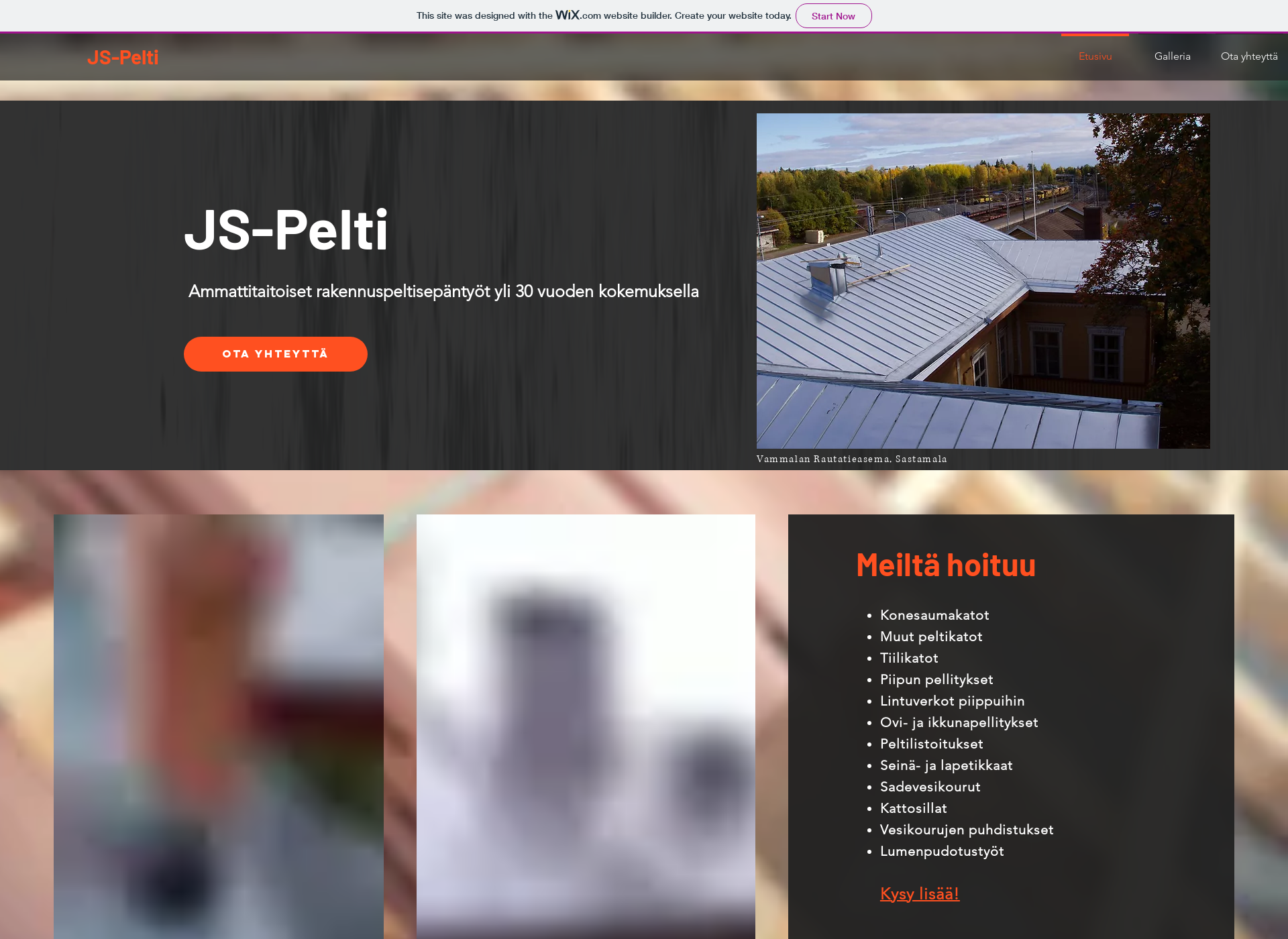 Skärmdump för js-pelti.fi