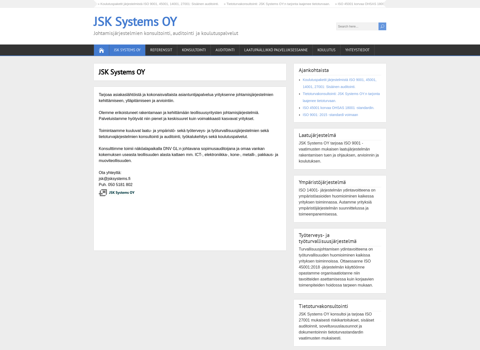 Screenshot for jsksystems.fi