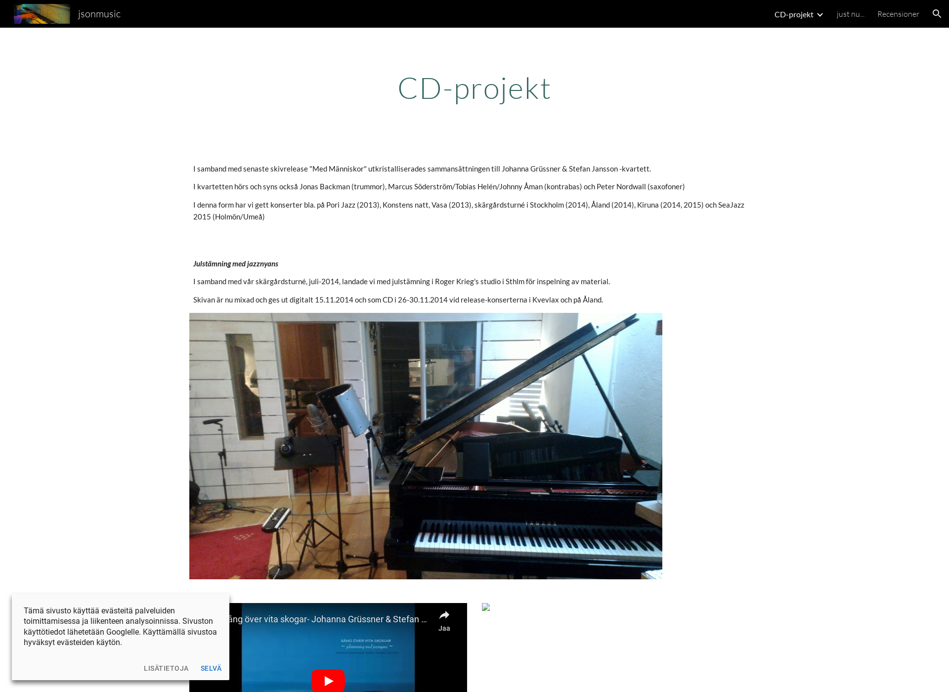 Skärmdump för jsonmusic.fi
