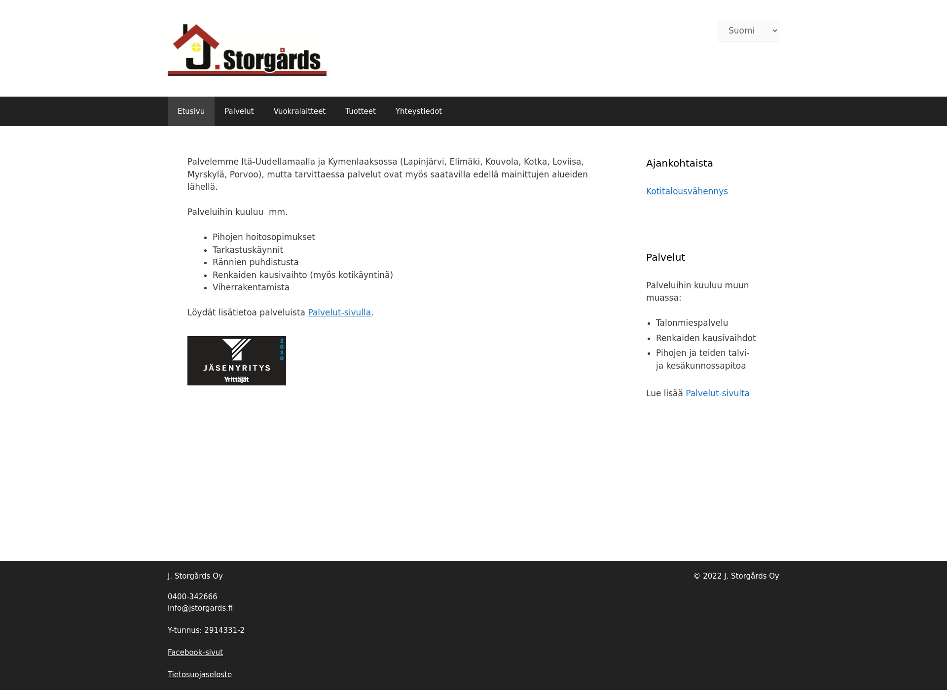Screenshot for jstorgards.fi