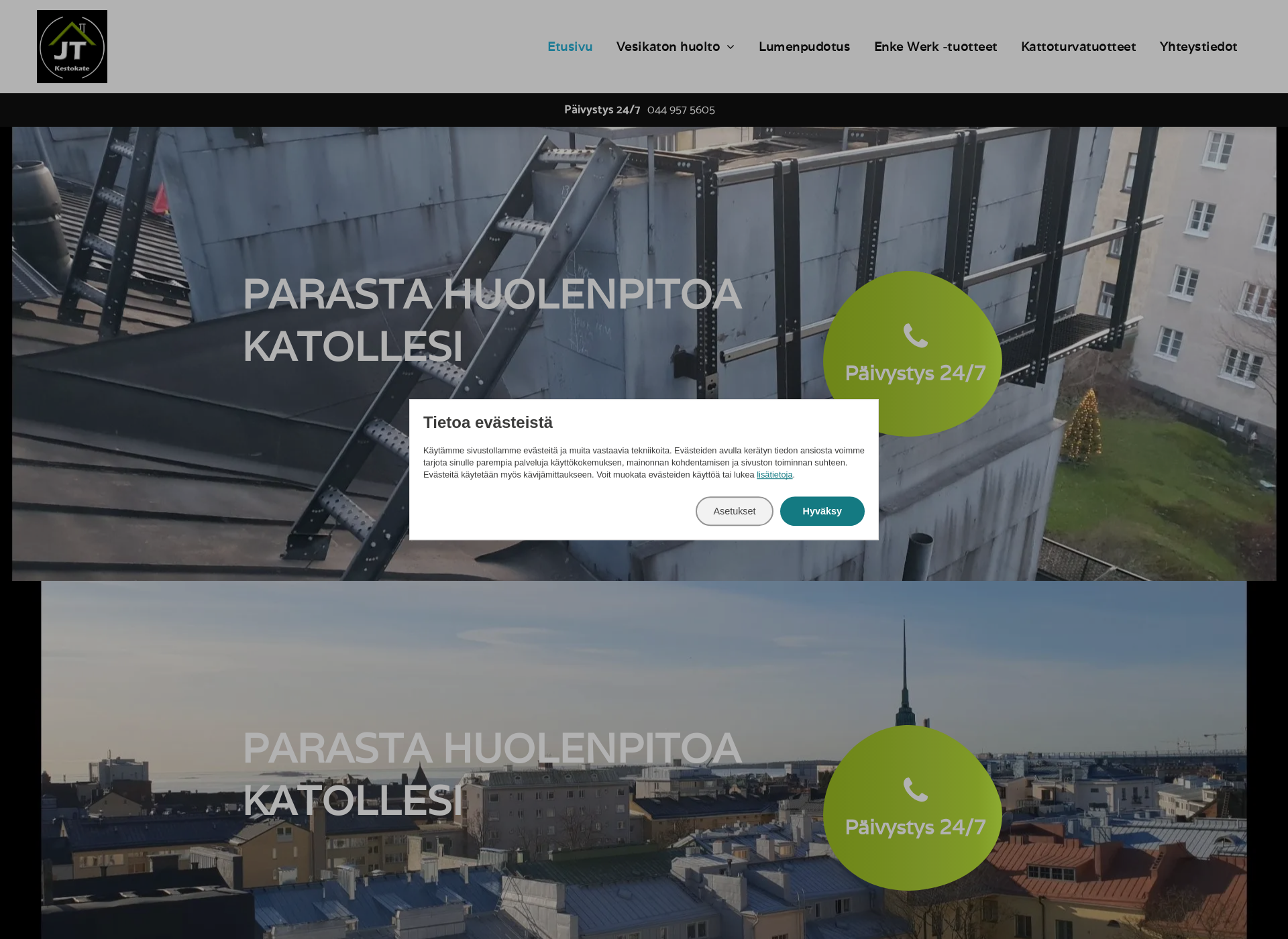 Skärmdump för jtkestokate.fi