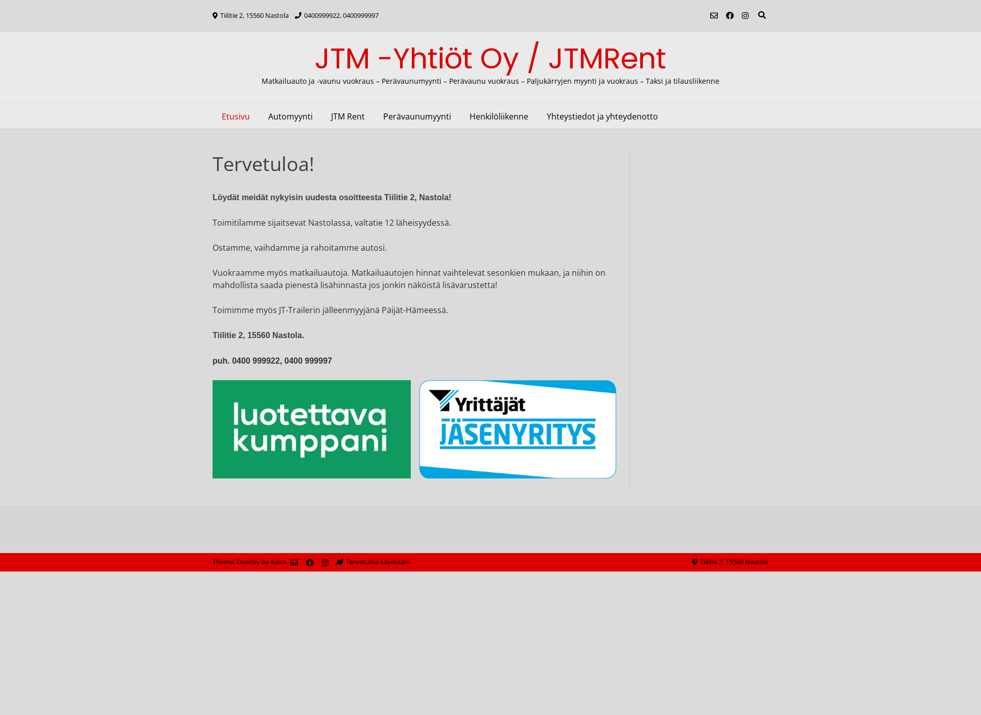 Screenshot for jtmrent.fi