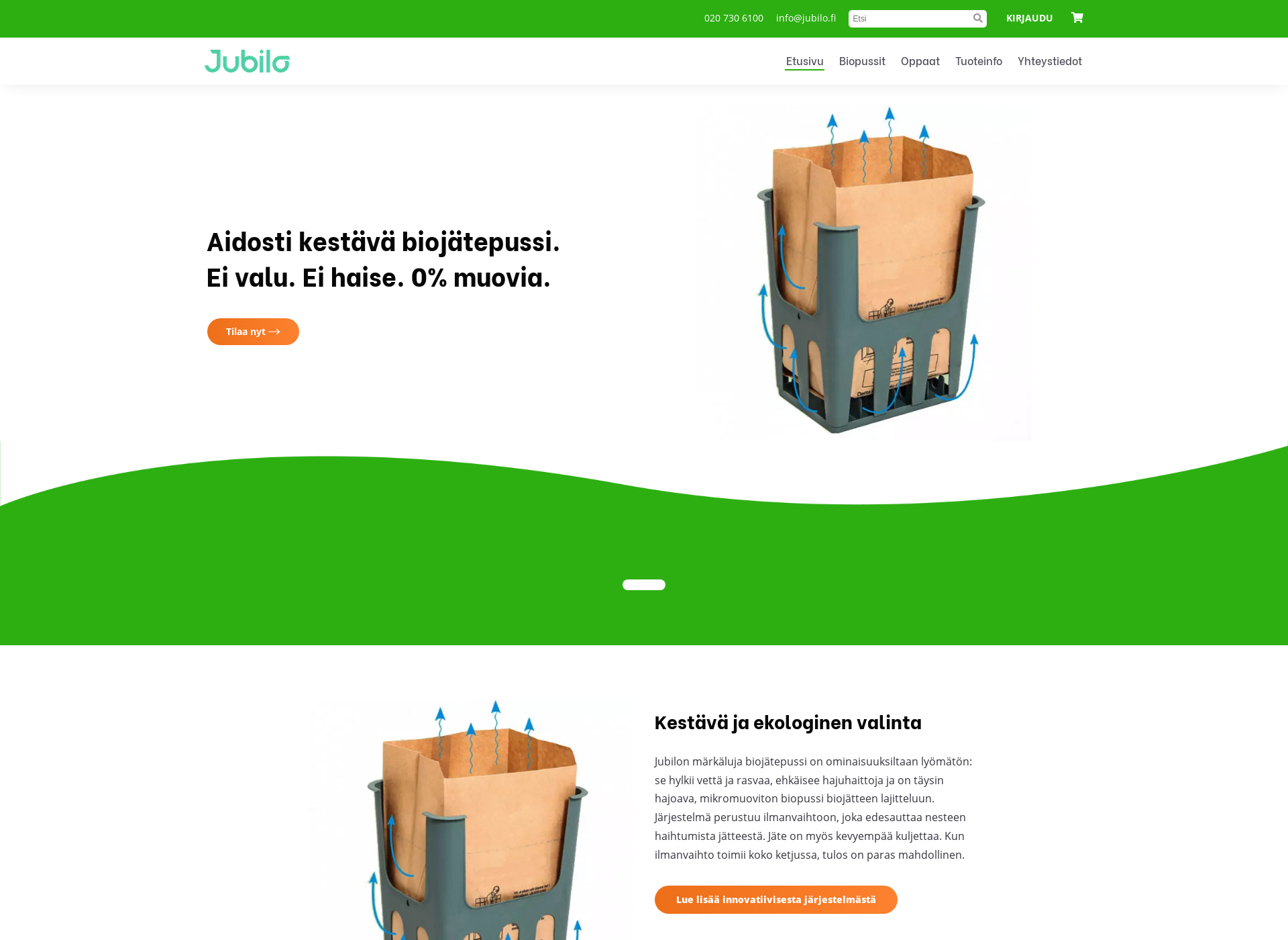Skärmdump för jubilopaper.fi