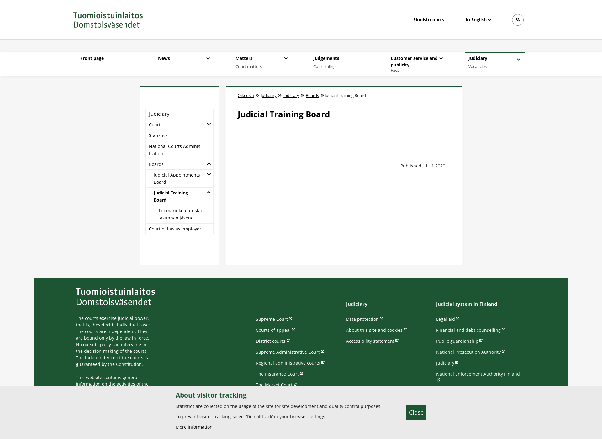 Screenshot for judicialtrainingboard.fi