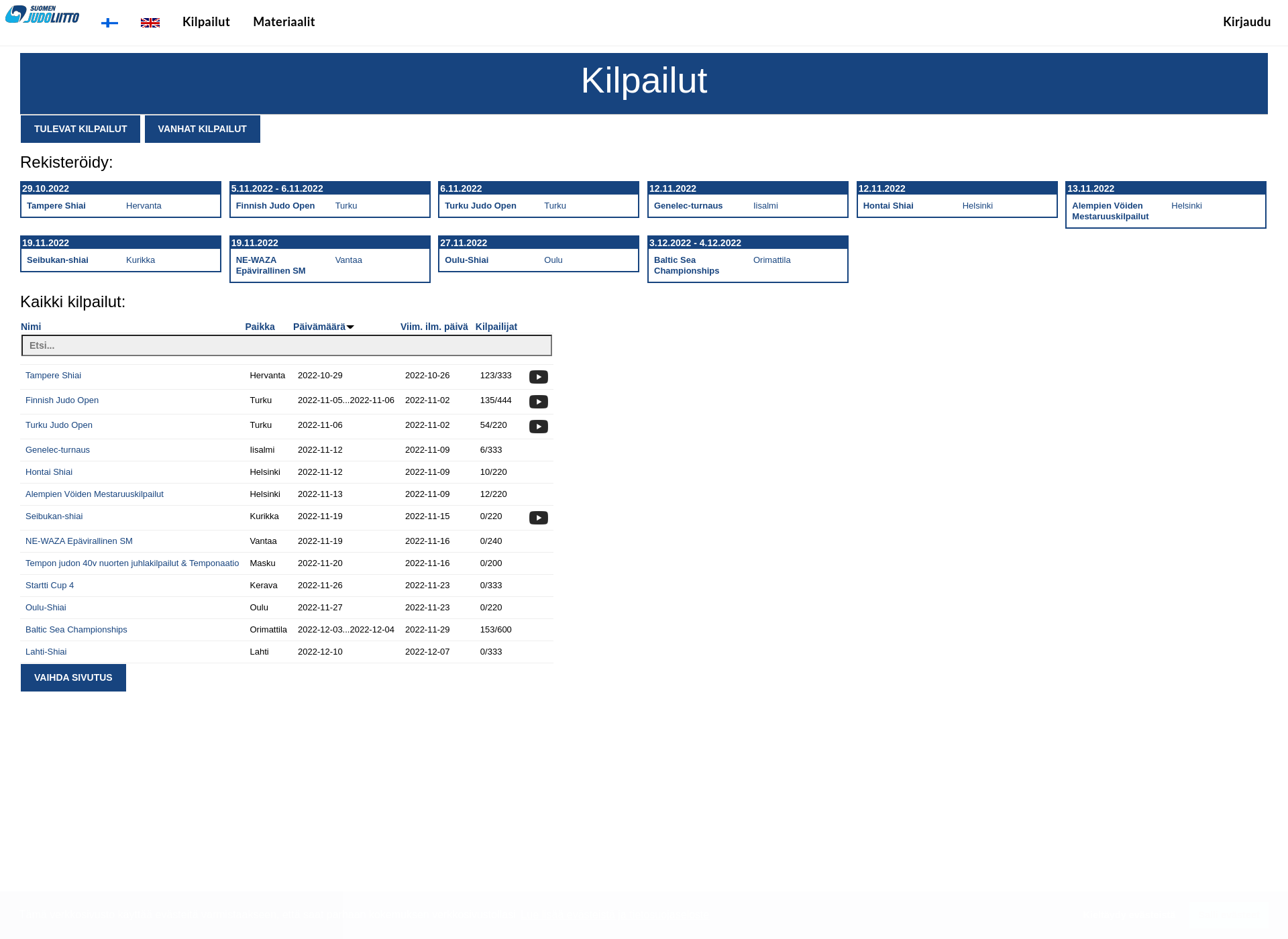 Screenshot for judokisa.fi