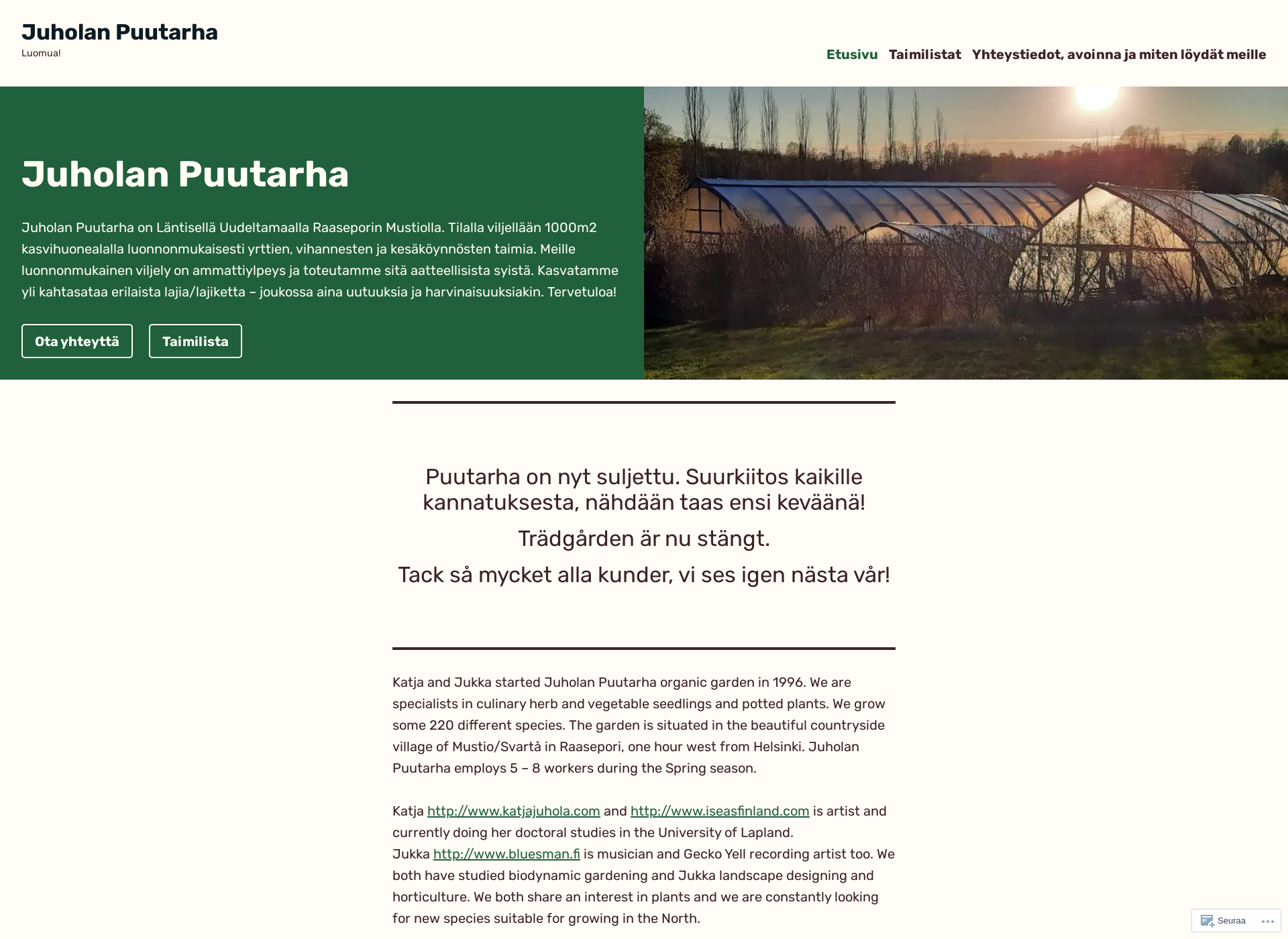 Screenshot for juholanpuutarha.fi