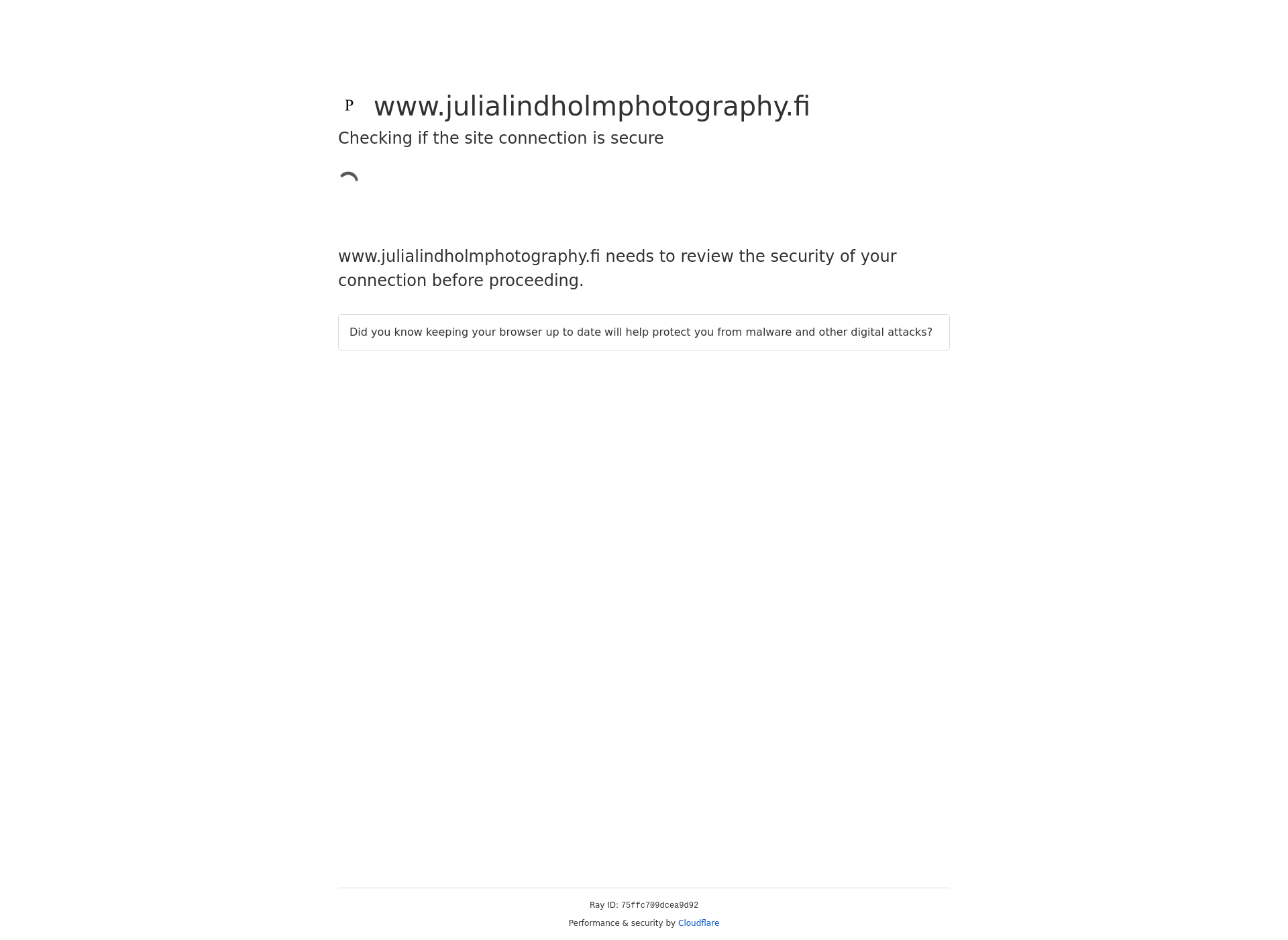 Skärmdump för julialindholmphotography.fi