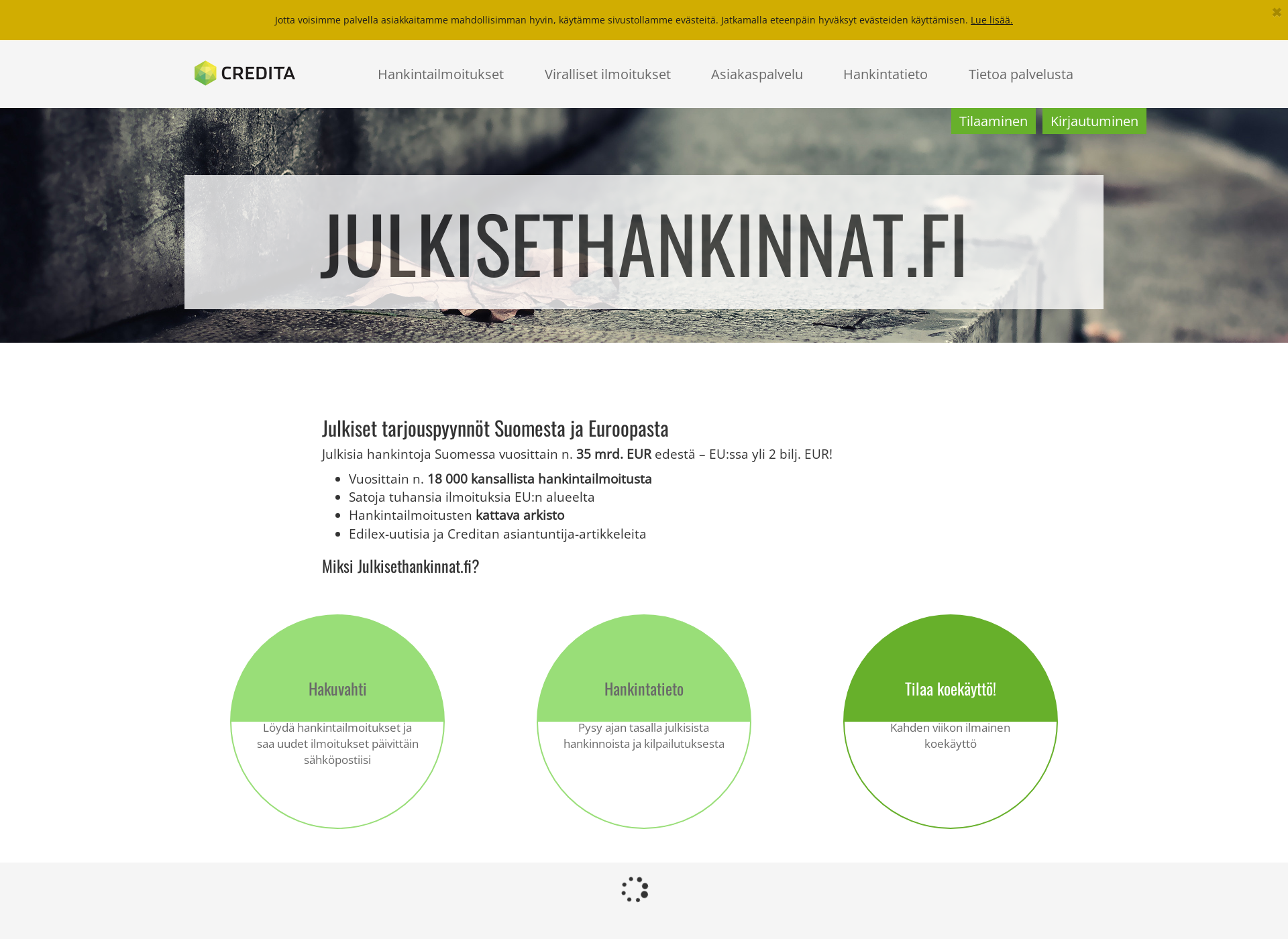 Screenshot for julkisethankinnat.fi