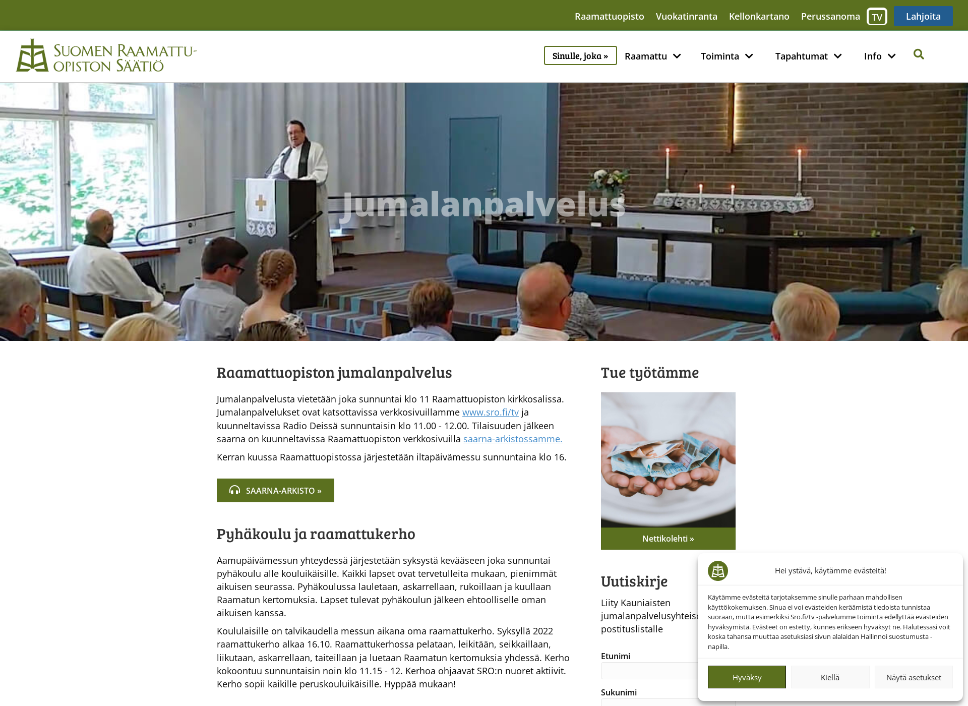 Screenshot for jumalanpalvelusyhteisö.fi