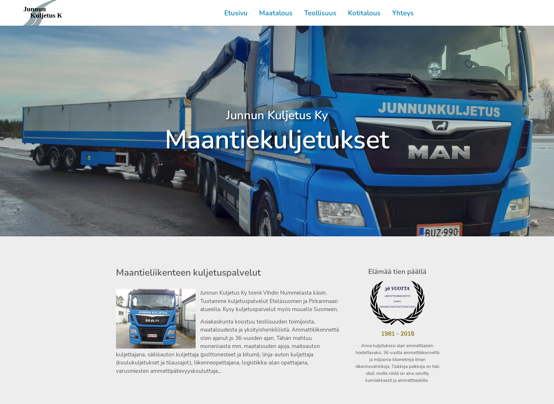 Screenshot for junnunkuljetus.fi