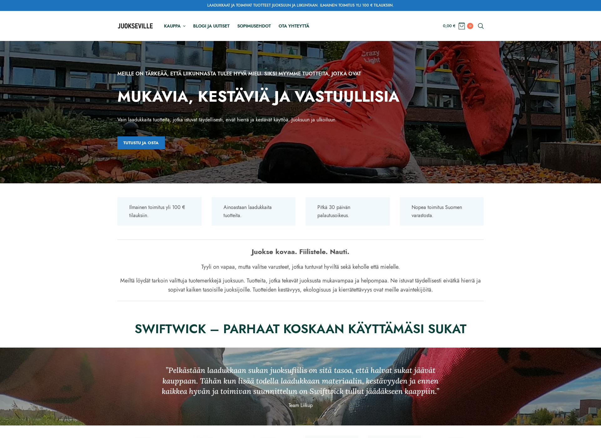 Skärmdump för juokseville.fi