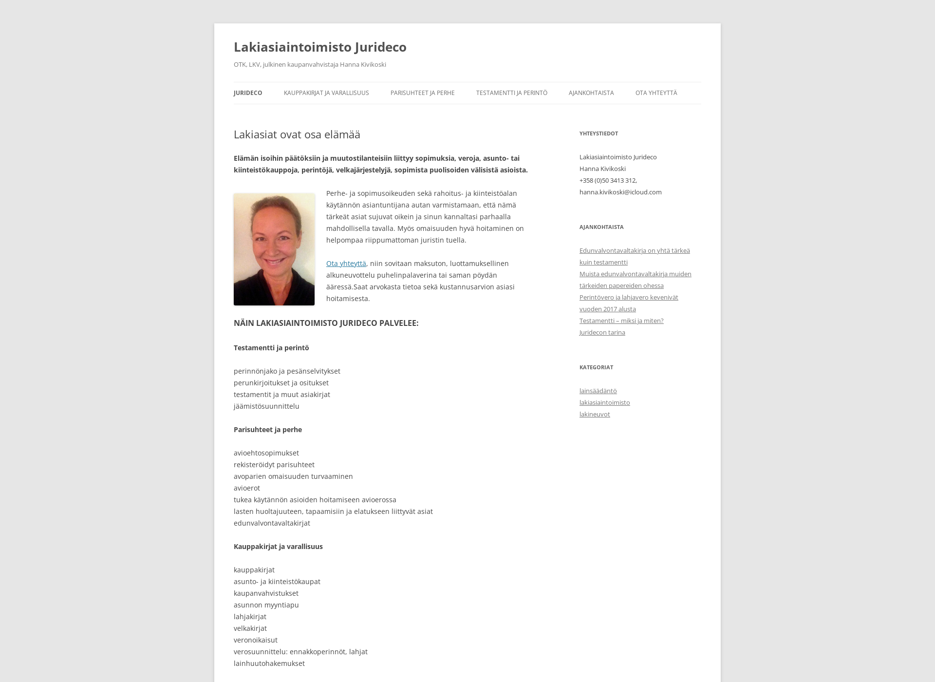 Skärmdump för jurideco.fi