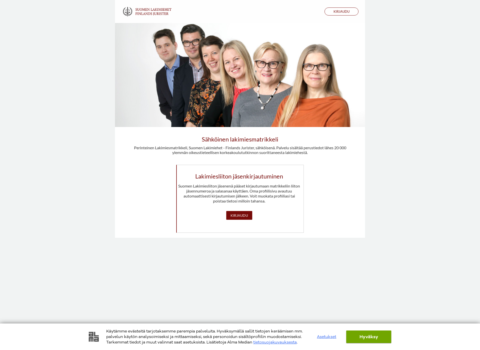 Screenshot for juristimatrikkeli.fi